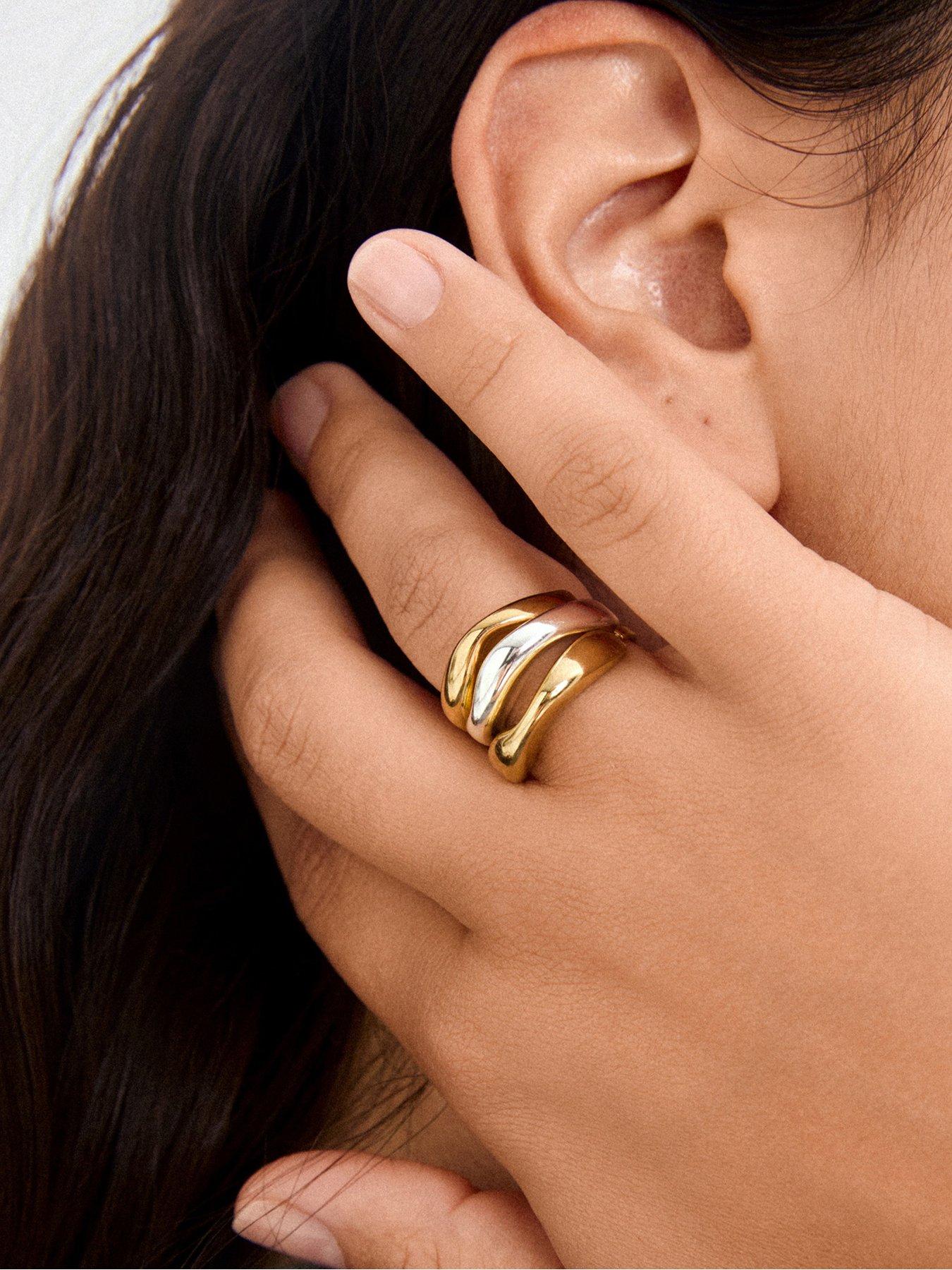  image of pilgrim-nova-rings-3-in-1-set-gold-plated