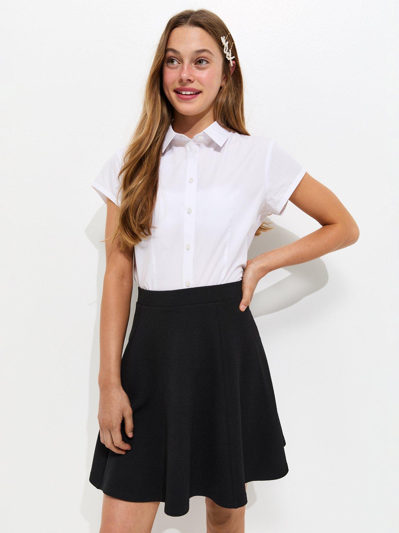 Image 1 of 4 of New Look 915 Girls&nbsp;Flared Skater School Skirt - Black&nbsp;