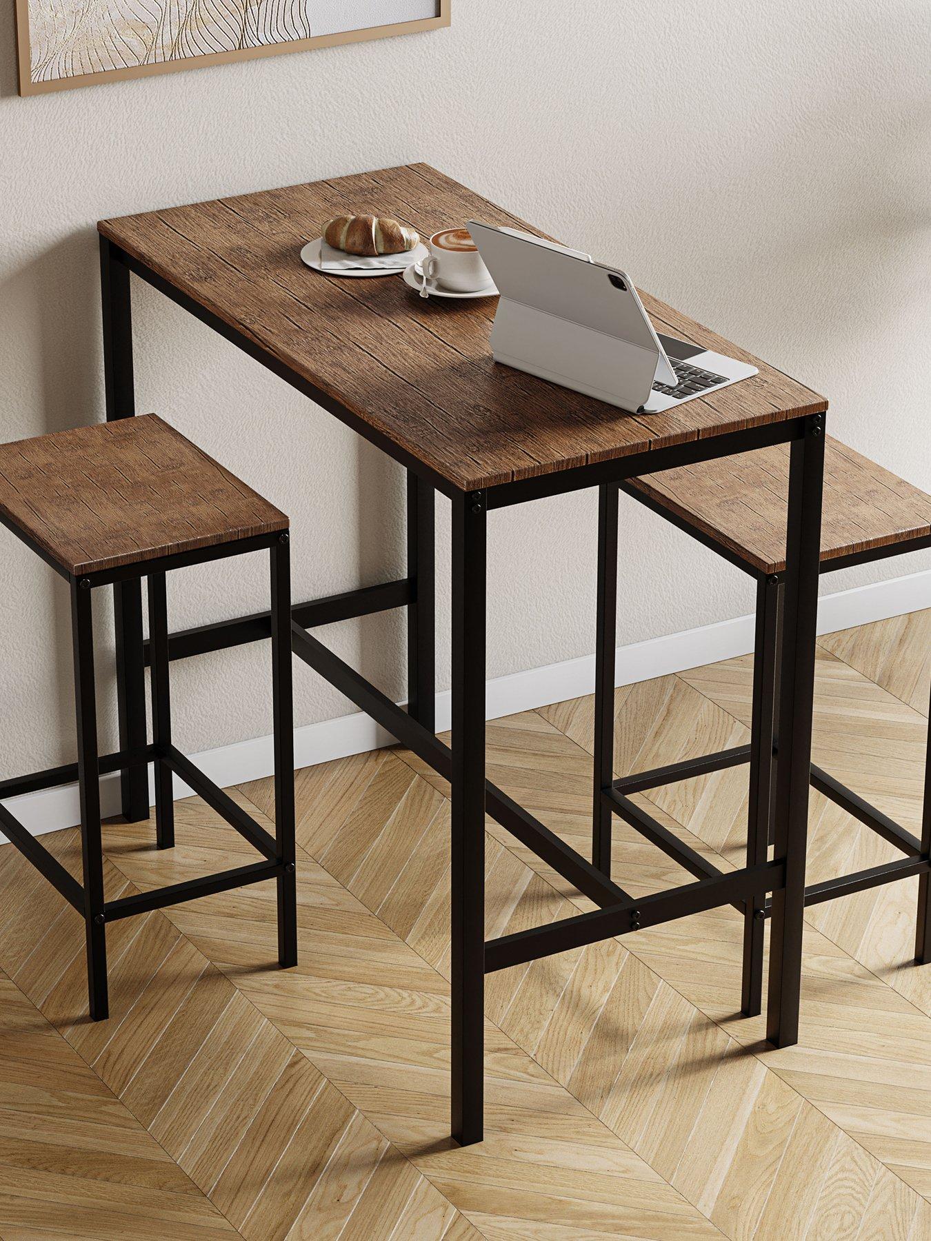 Vida Designs Roslyn 2 Seater Bar Table Set In Dark Wood