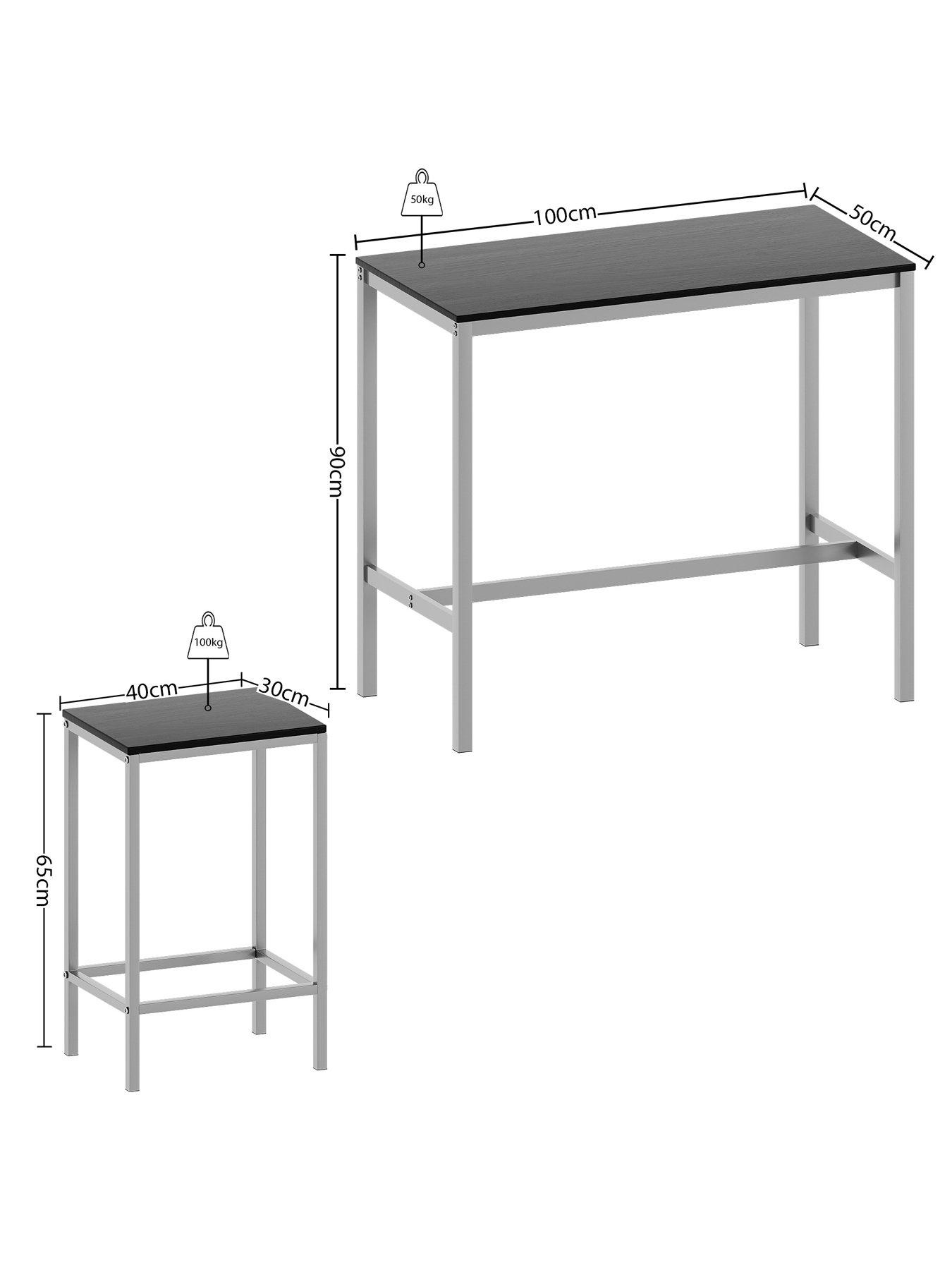  image of vida-designs-roslyn-2-seater-bar-table-set-in-black