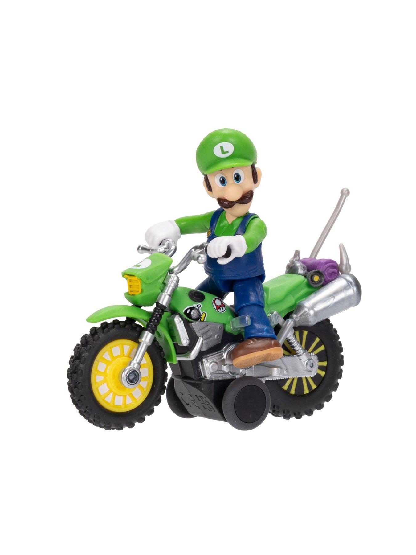 Image 3 of 6 of Super Mario The Super Mario Galaxy Movie Luigi with Motorcycle 2.5" Action Figure
