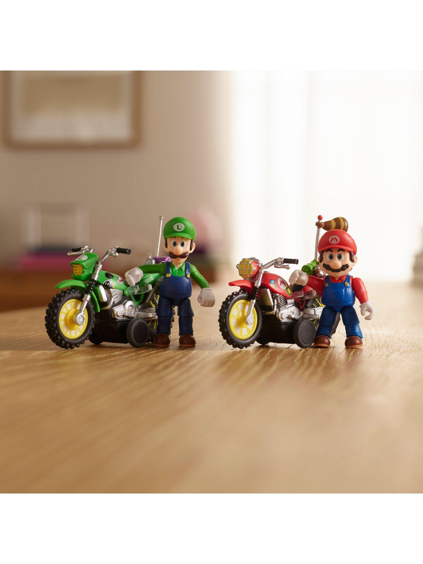 Image 5 of 6 of Super Mario The Super Mario Galaxy Movie Luigi with Motorcycle 2.5" Action Figure