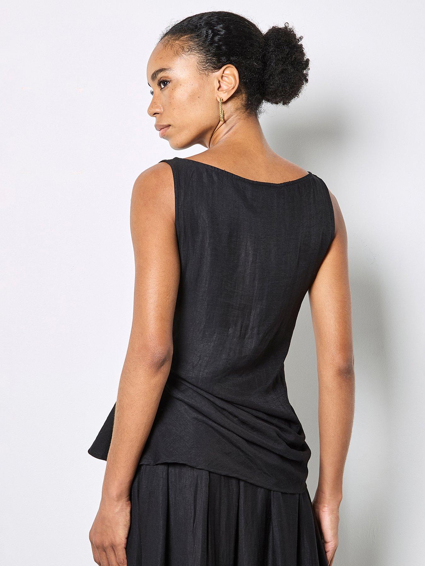 Image 2 of 5 of Apricot Side Knot Slash Neck Top