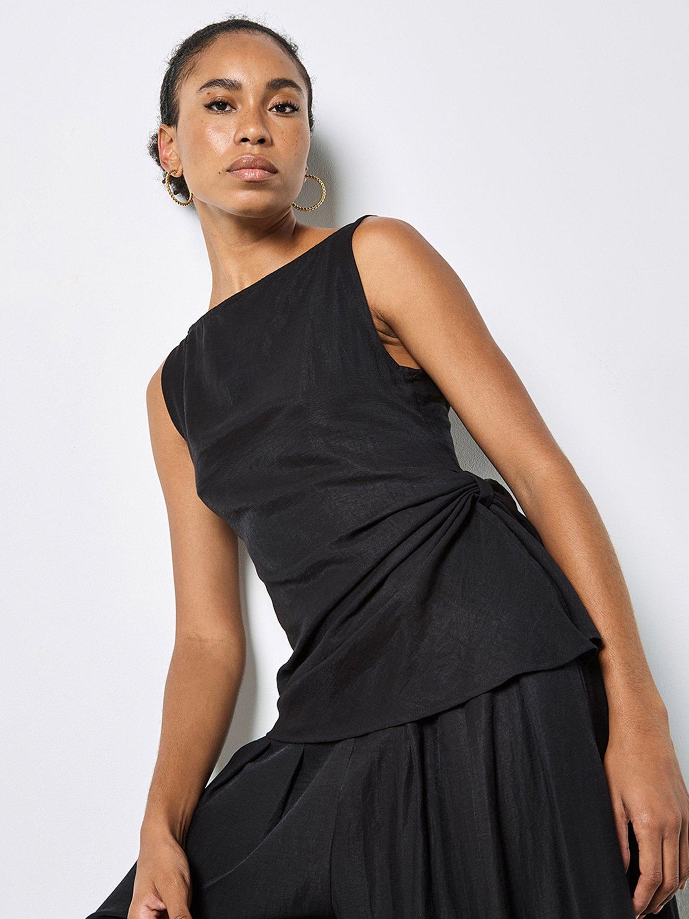 Image 5 of 5 of Apricot Side Knot Slash Neck Top