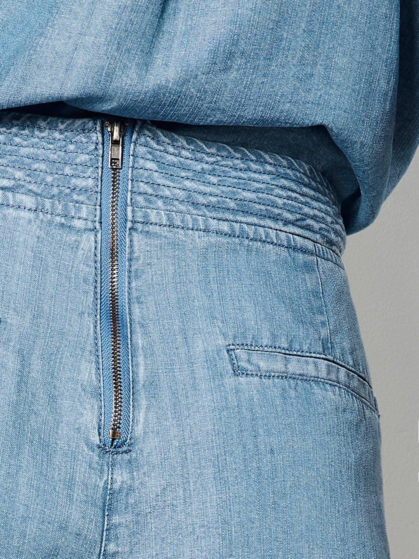  image of apricot-slub-denim-wrap-skort