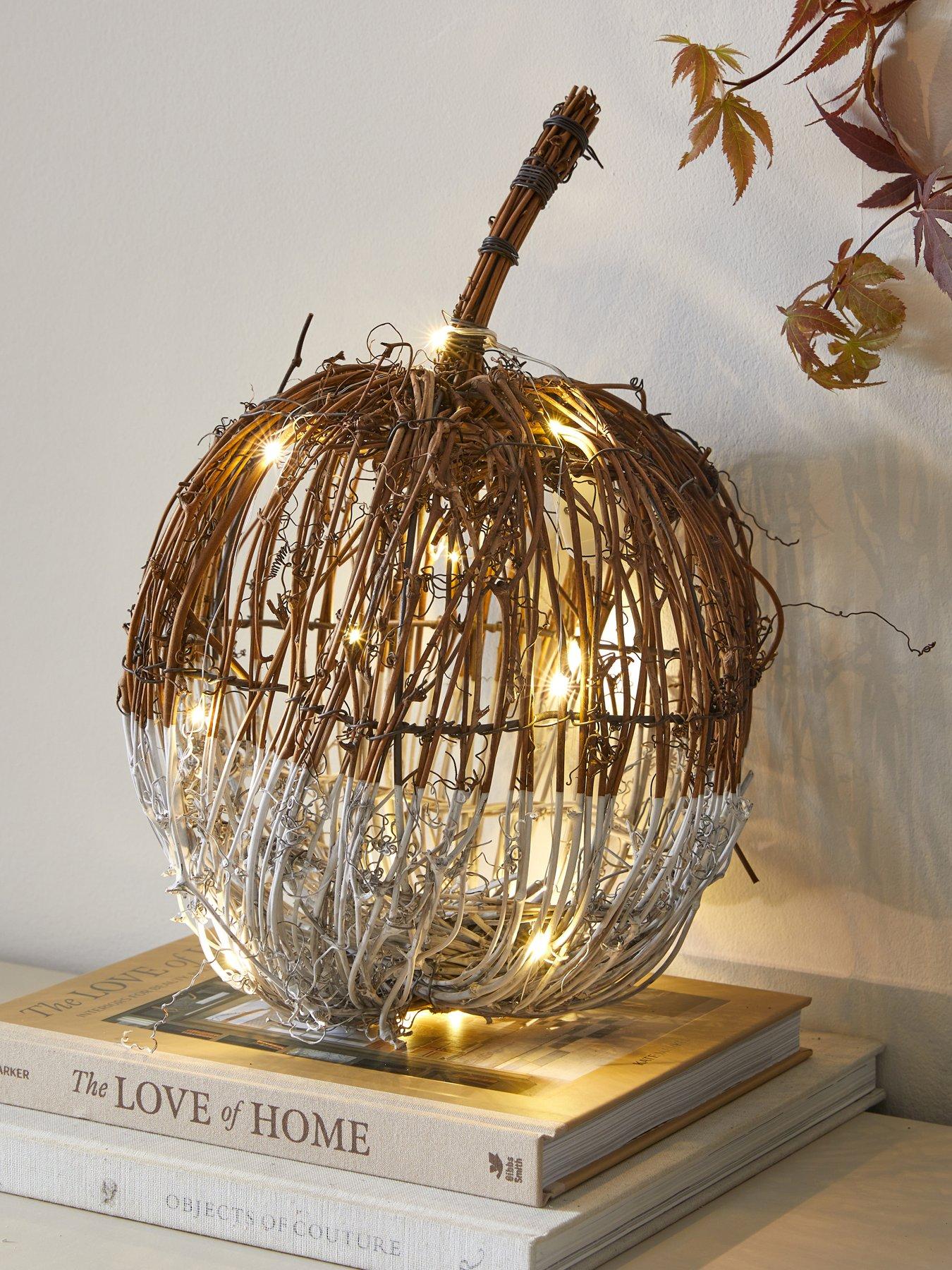 Heaven Sends Light Up Rattan Pumpkin Autumn Decoration