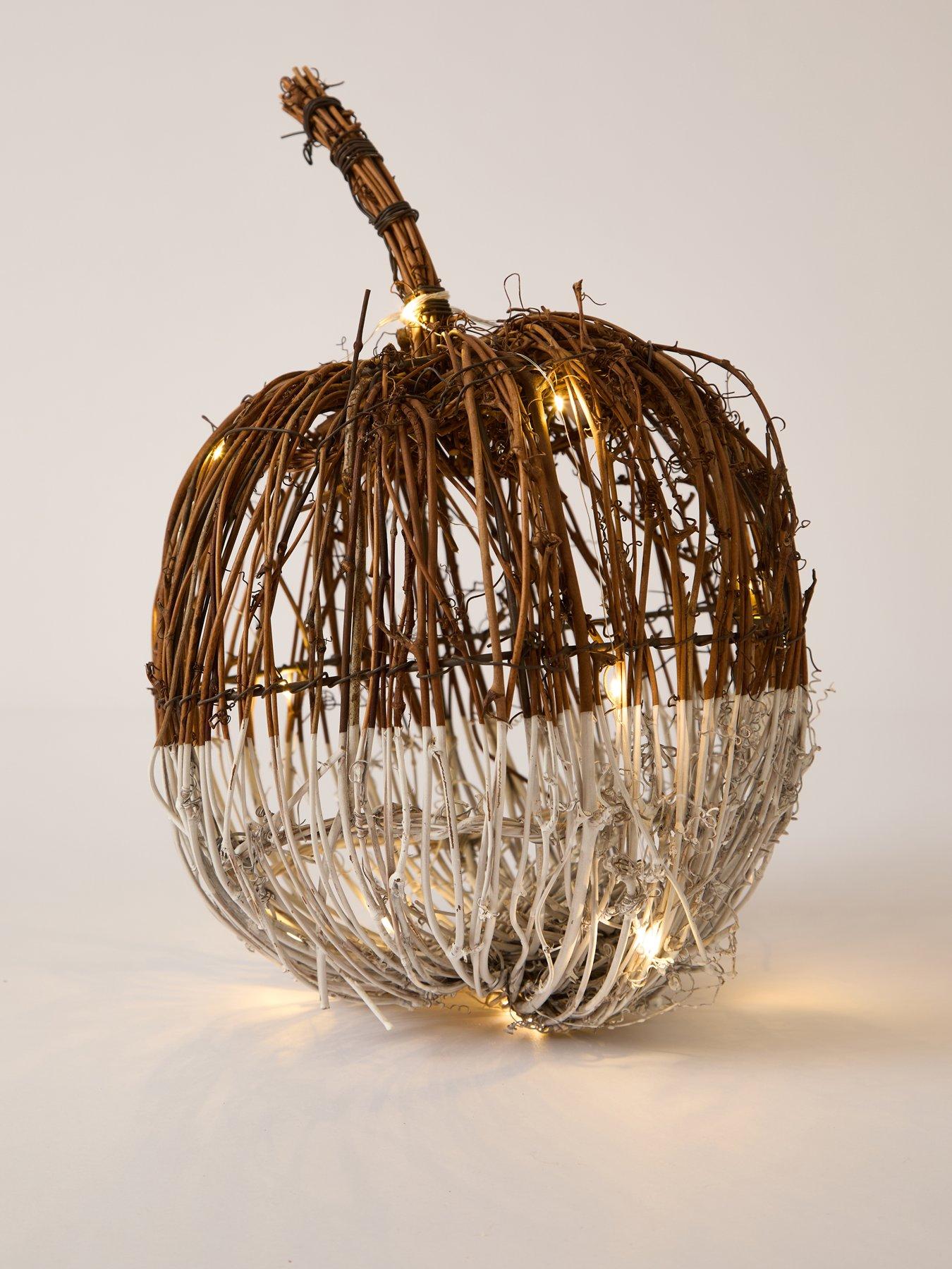 Image 3 of 5 of Heaven Sends Light Up Rattan Pumpkin Autumn Decoration