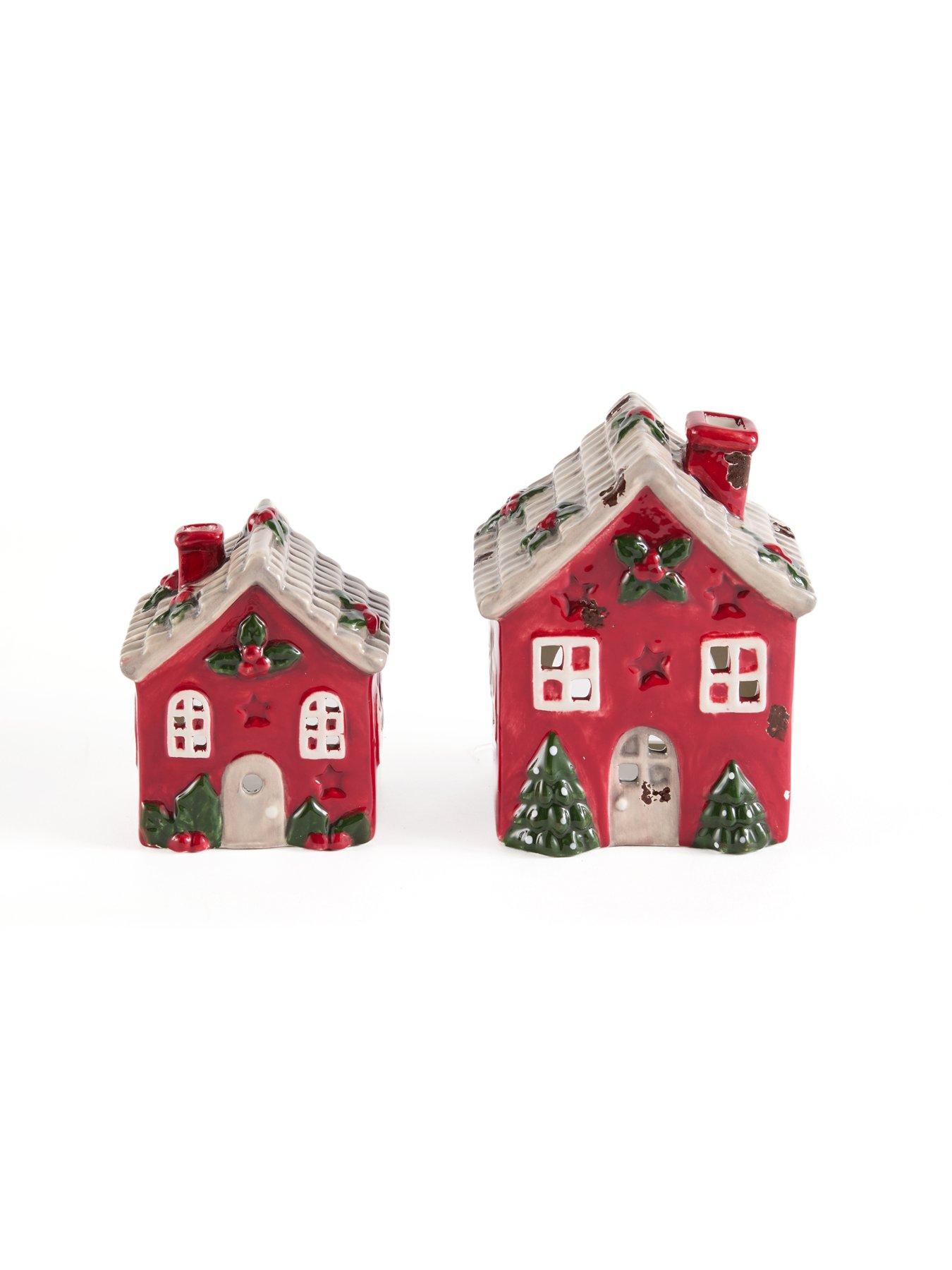 Image 2 of 7 of Heaven Sends Red House Tea Light Holder Set 2