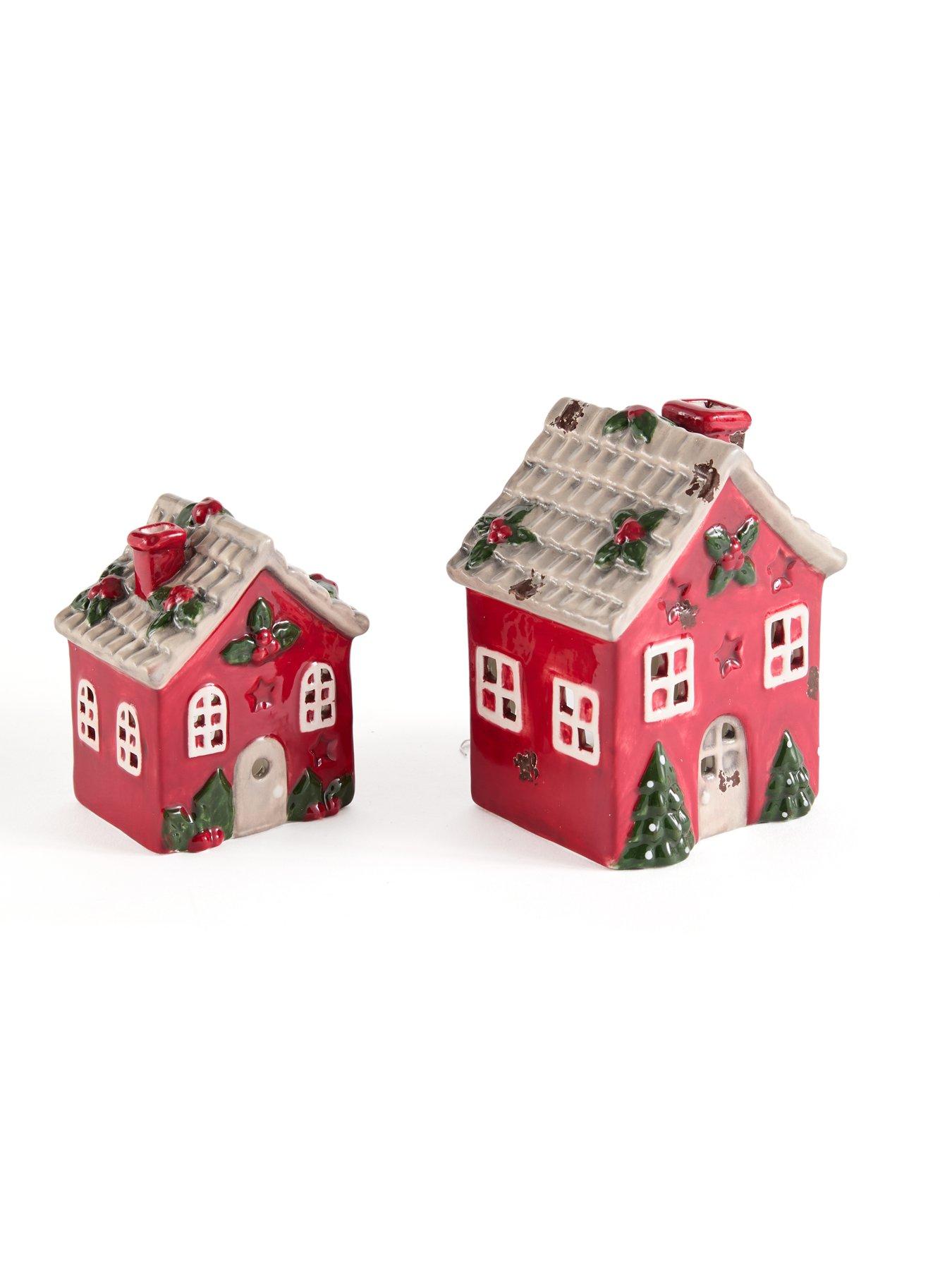 Image 3 of 7 of Heaven Sends Red House Tea Light Holder Set 2