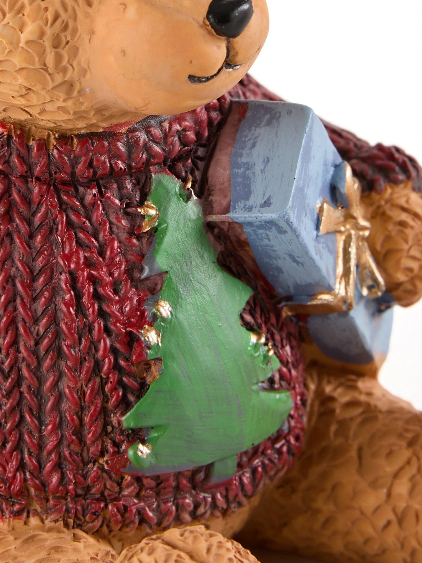 Image 7 of 7 of Heaven Sends Set of 2 Ceramic Sitting Bear&nbsp;Christmas Decorations
