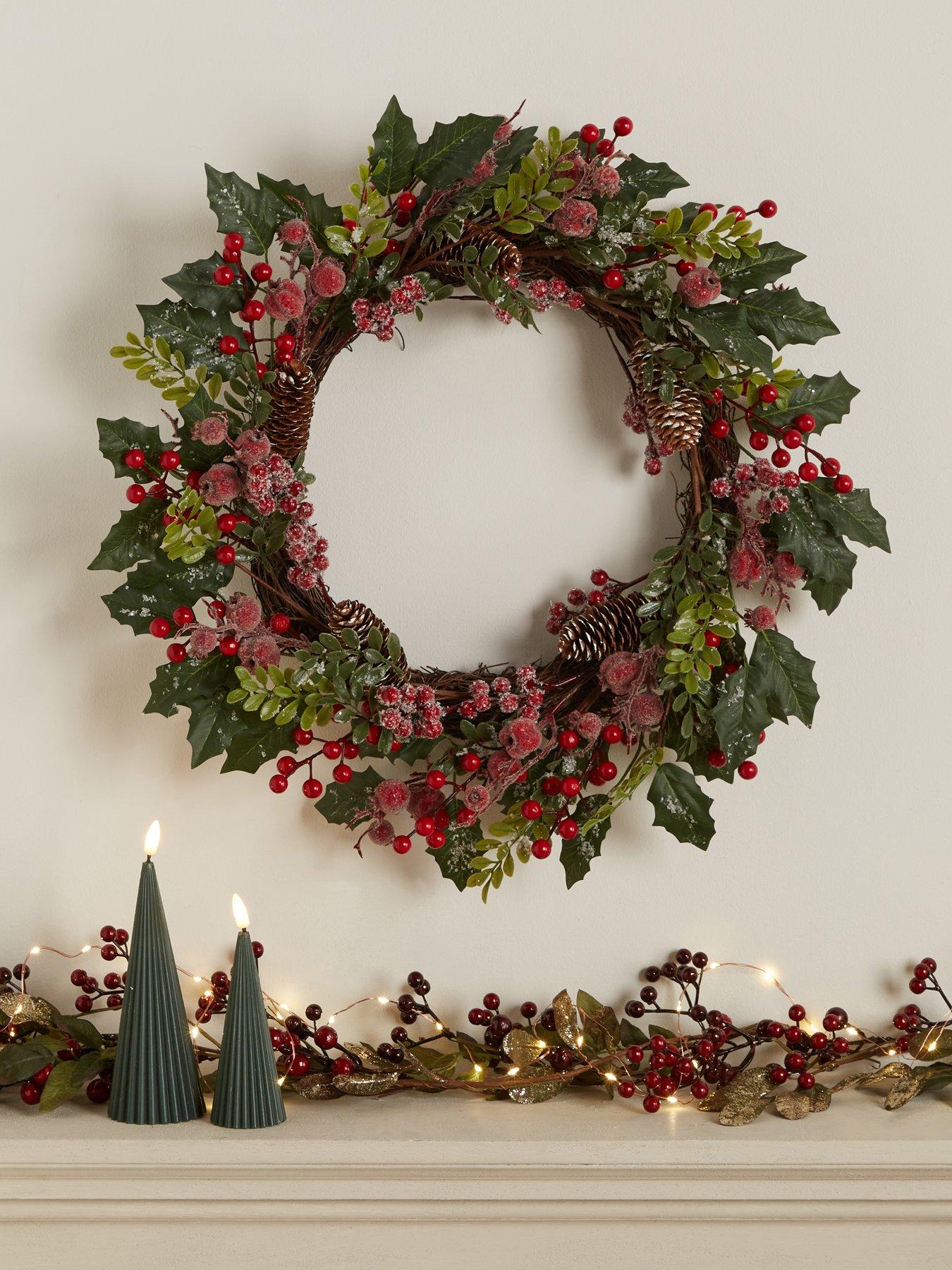 Image 1 of 7 of Heaven Sends Holly Berry Christmas&nbsp;Wreath