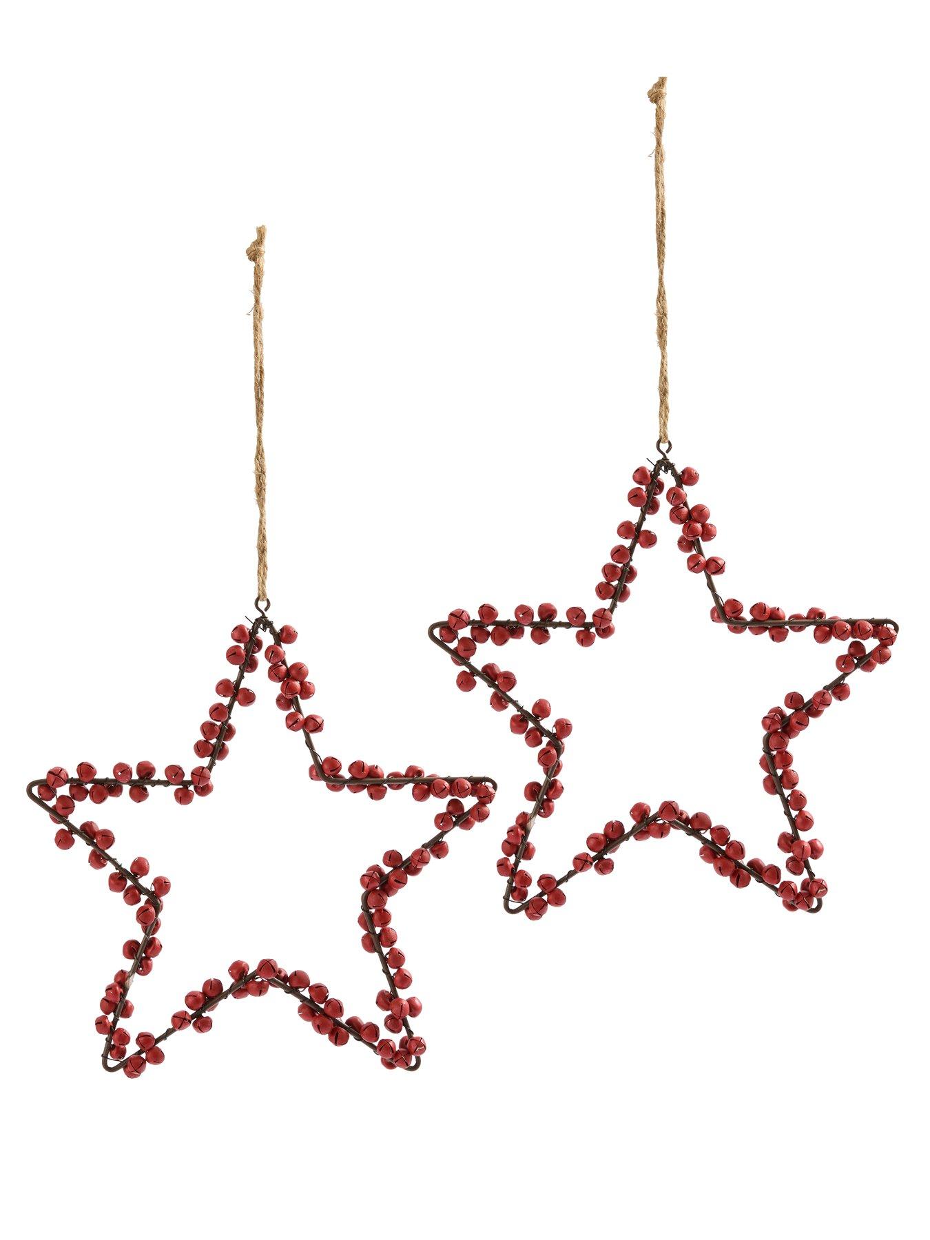 Image 3 of 3 of Heaven Sends Star Shaped Hanging Bell Decoration Set of 2