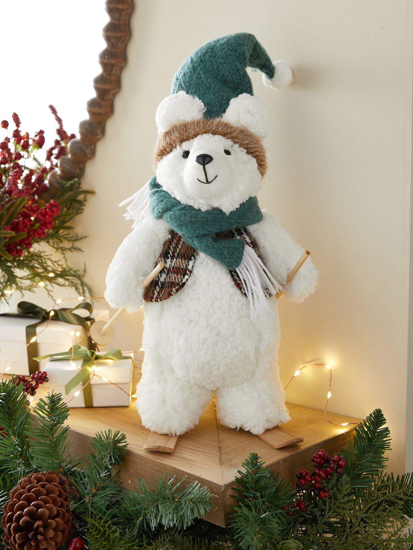 Heaven Sends Polar Bear on Skis Christmas Decoration