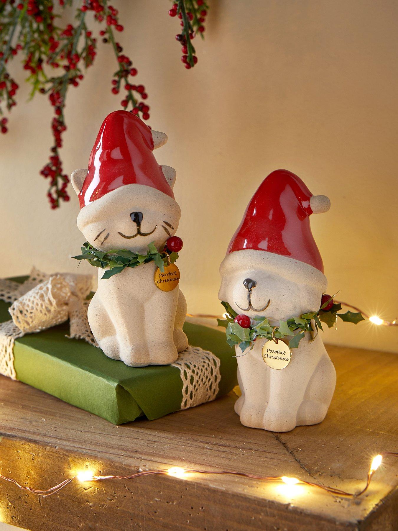 Heaven Sends Cat  &  Dog in Christmas Hats