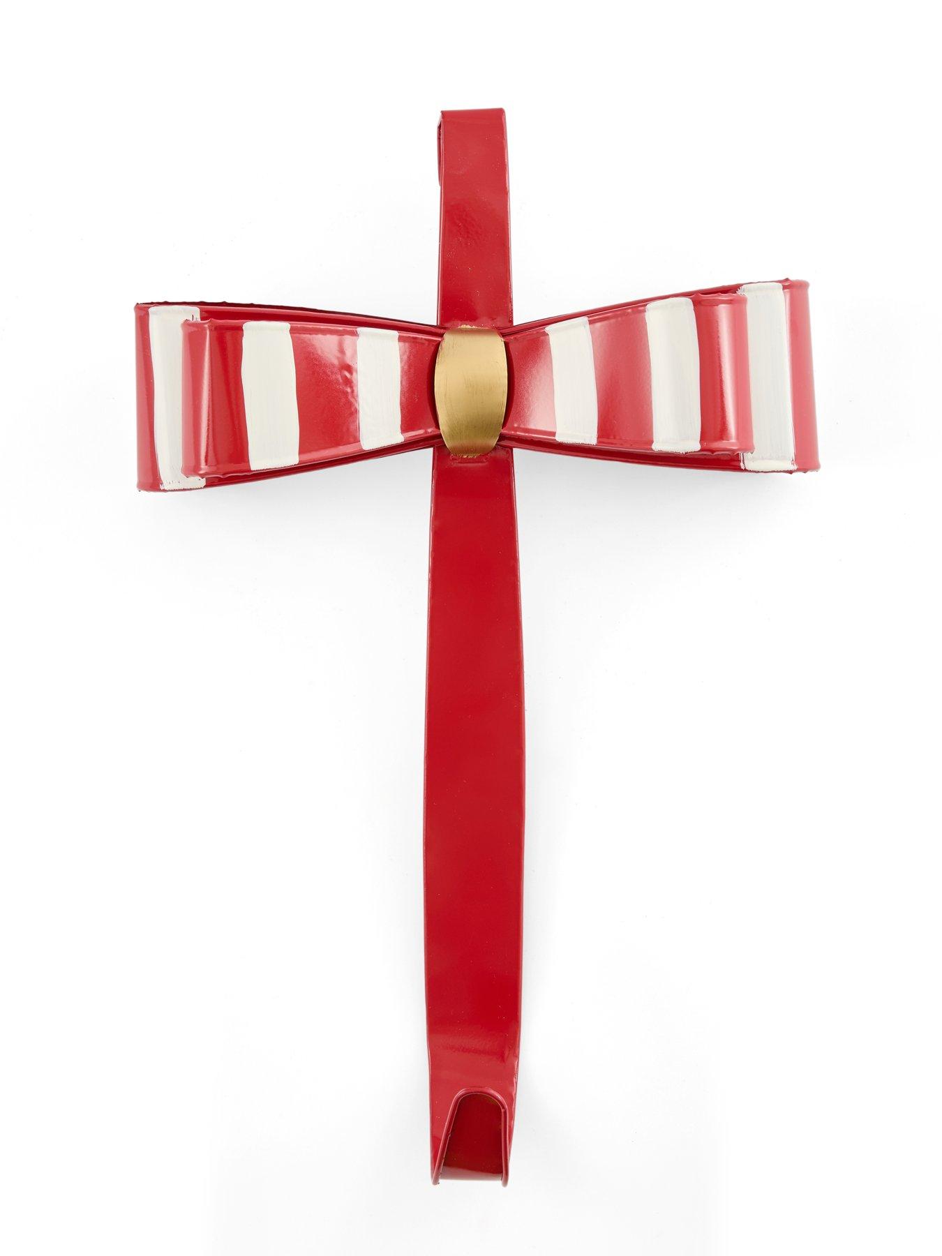 Image 2 of 7 of Heaven Sends Metal Red &amp; White Bow Christmas&nbsp;Wreath Hanger
