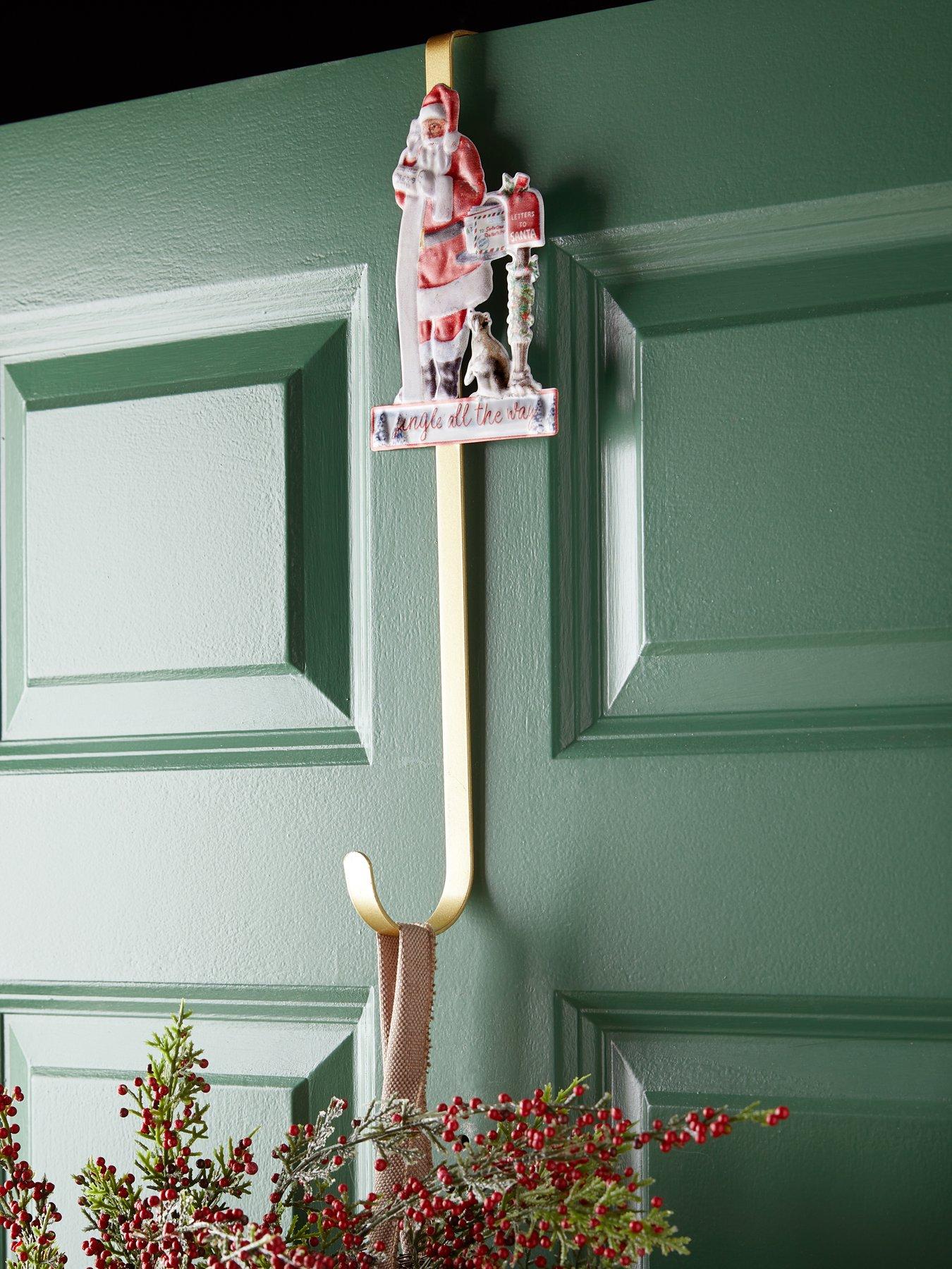 Image 1 of 7 of Heaven Sends Santa Metal Christmas&nbsp;Wreath Hanger