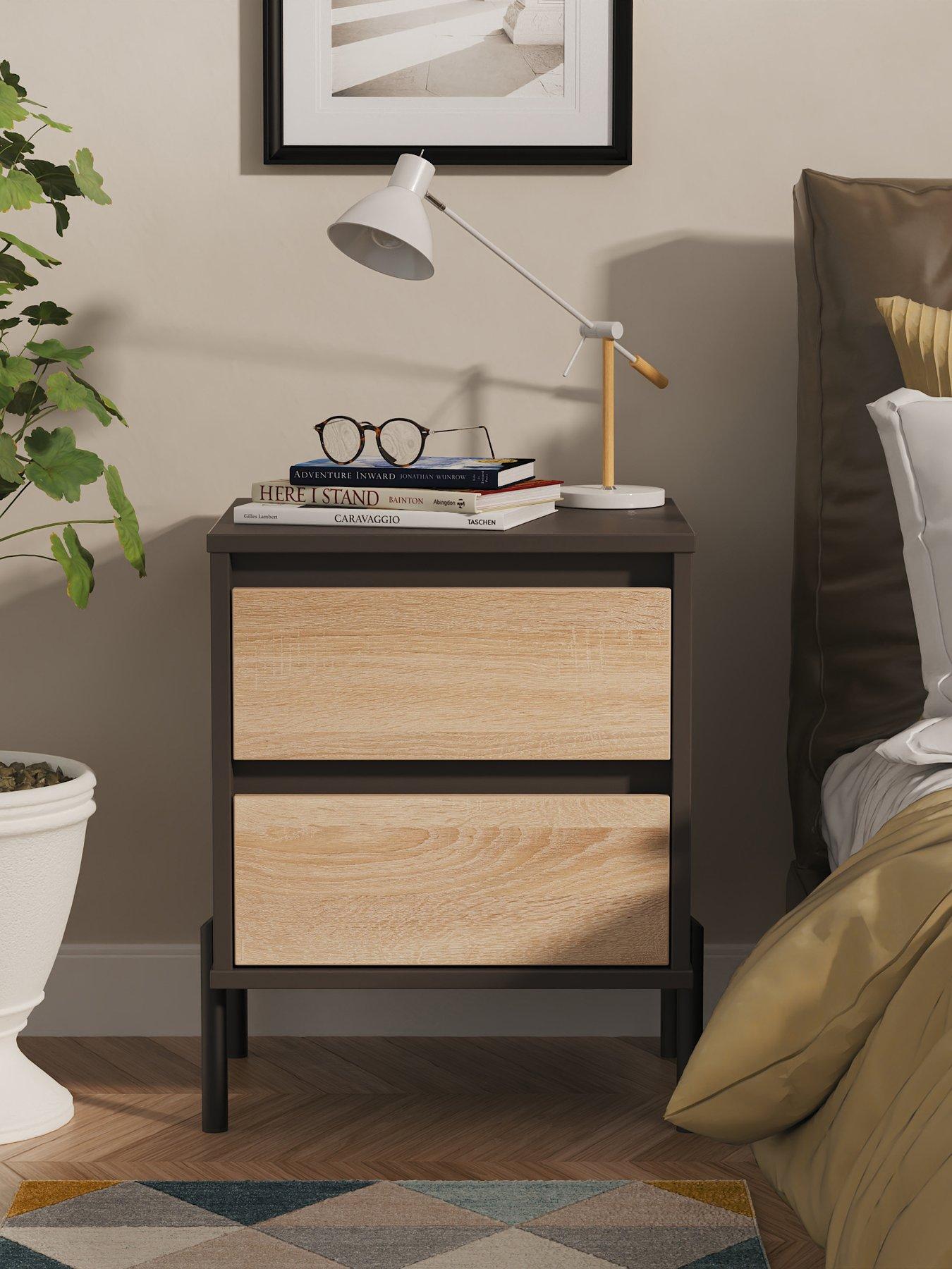 SWIFT Raina 2 Drawer Bedside Cabinet Ready Assembled