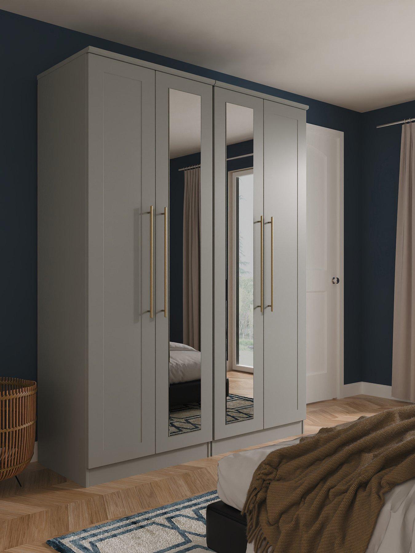 SWIFT Charlotte 4 Door Wardrobe with Mirror Ready Assembled