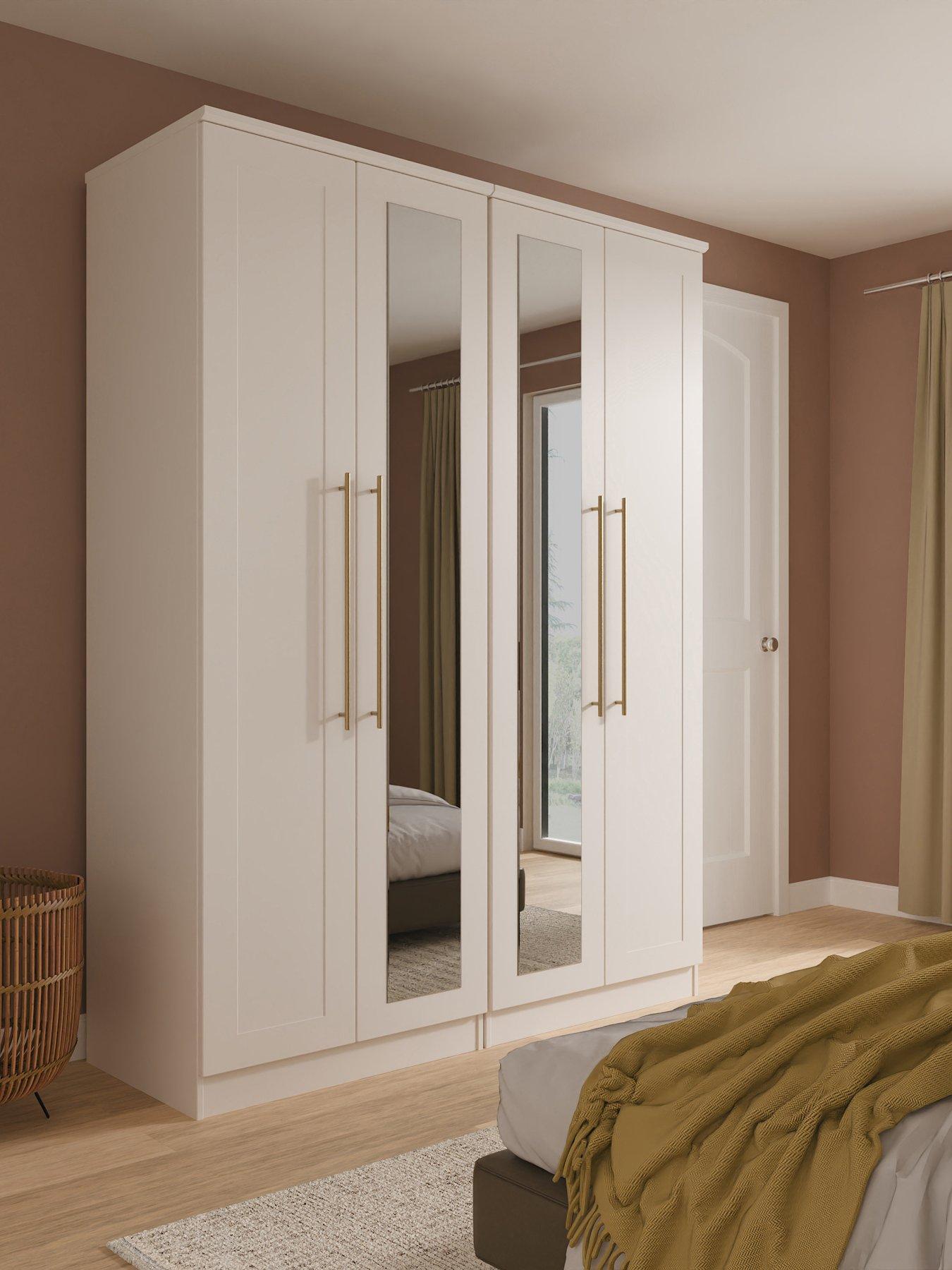 SWIFT Charlotte 4 Door Wardrobe with Mirror Ready Assembled
