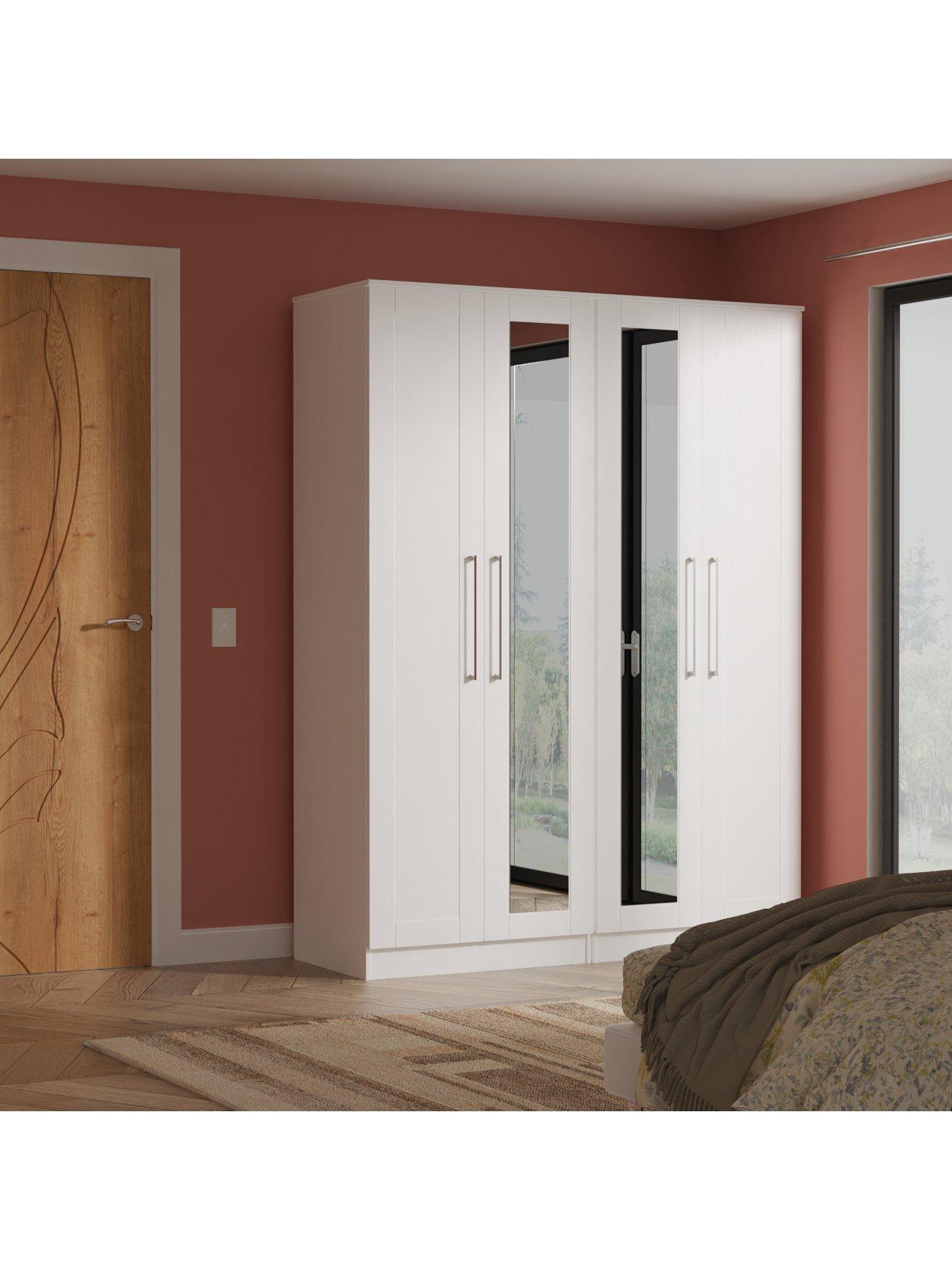 SWIFT Tabitha 4 Door Wardrobe with Mirror Ready Assembled