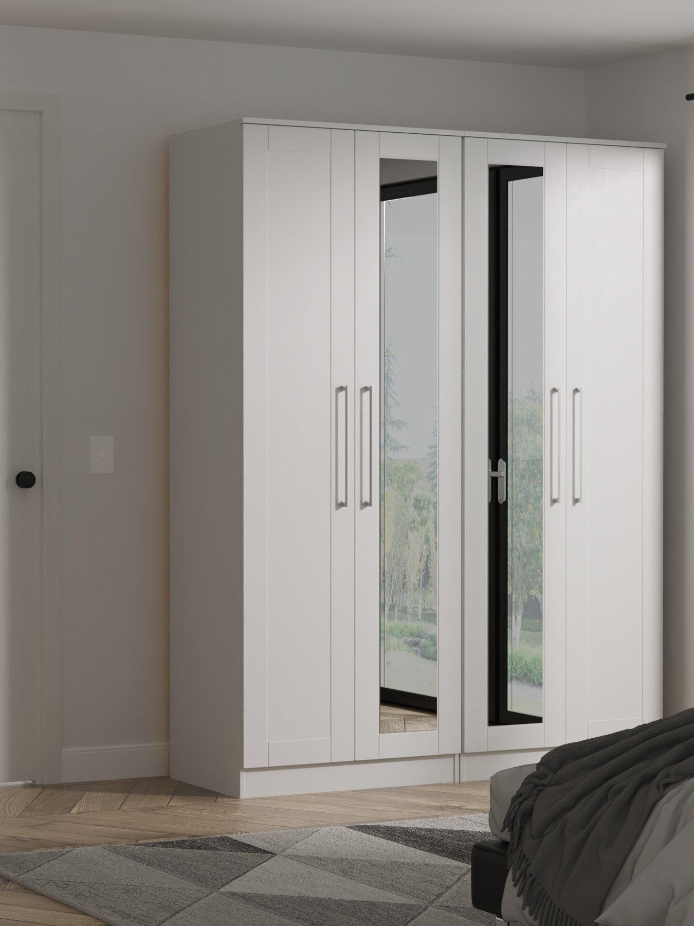 SWIFT Tabitha 4 Door Wardrobe with Mirror Ready Assembled