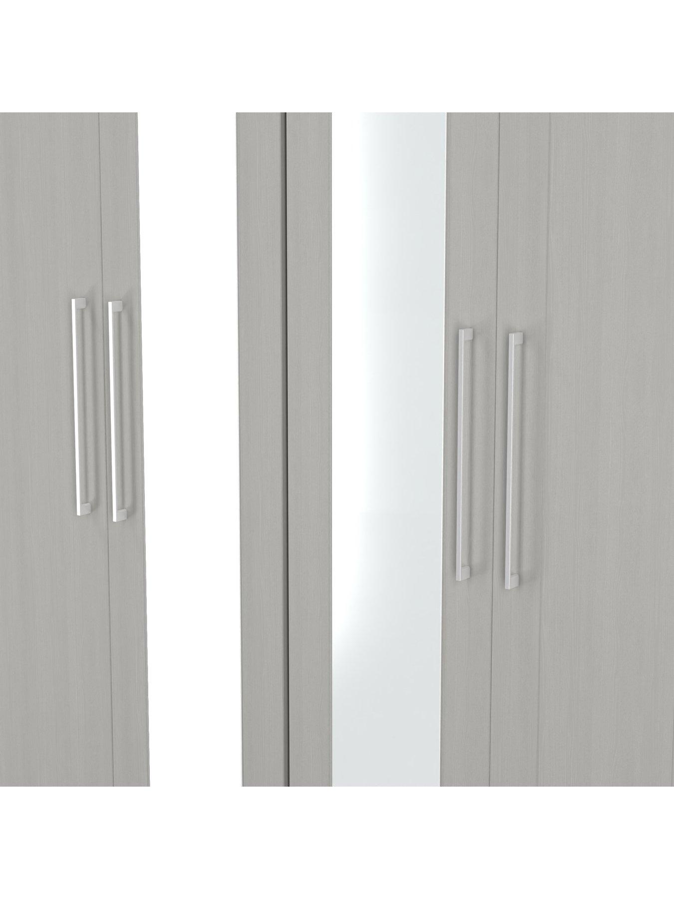  image of swift-tabitha-4-door-wardrobe-with-mirror-ready-assembled