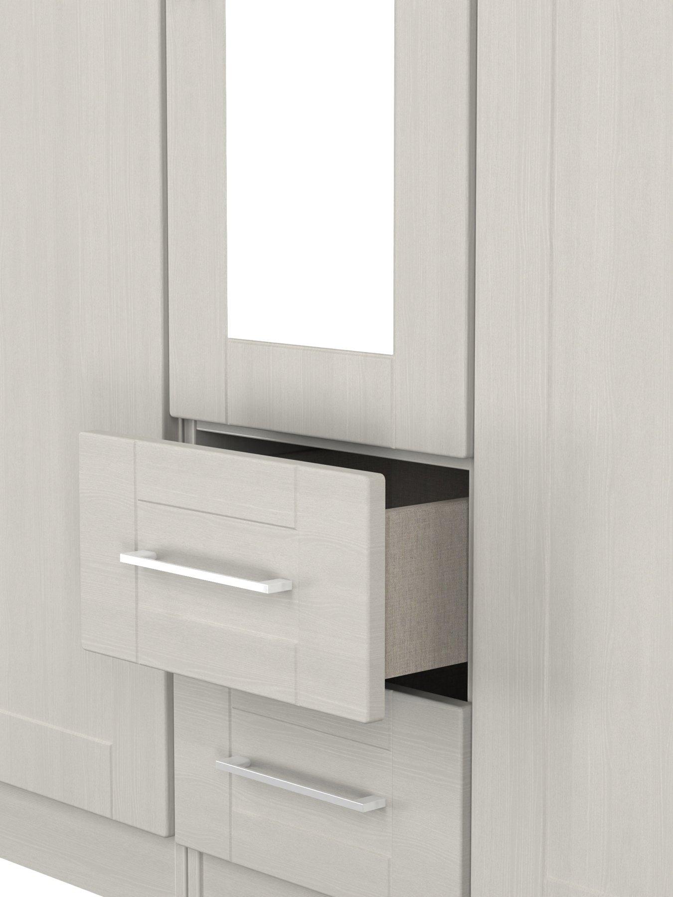  image of swift-tabitha-5-door-2-drawer-wardrobe-with-mirror-ready-assembled