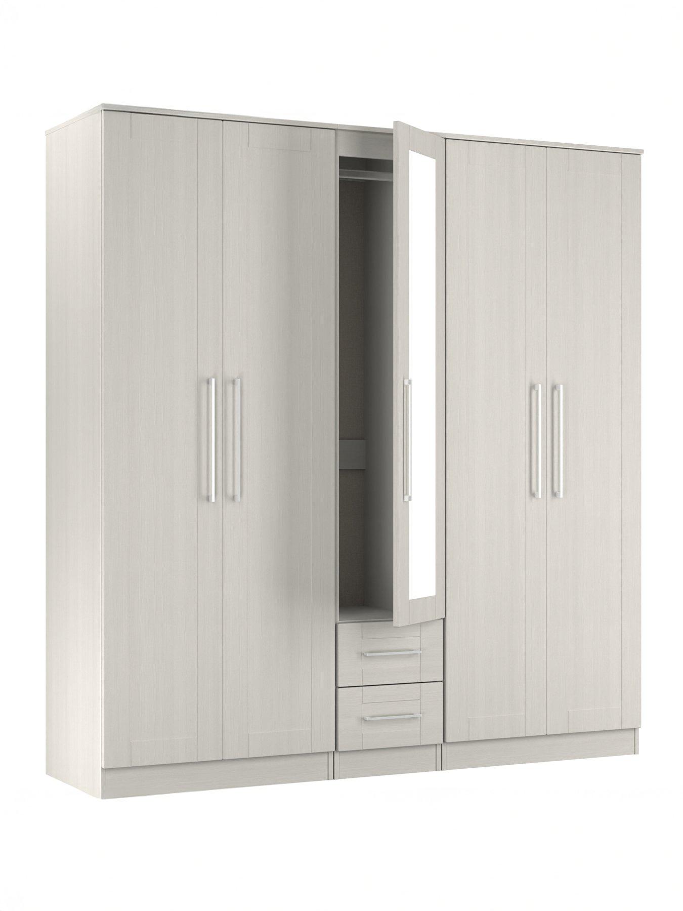  image of swift-tabitha-5-door-2-drawer-wardrobe-with-mirror-ready-assembled