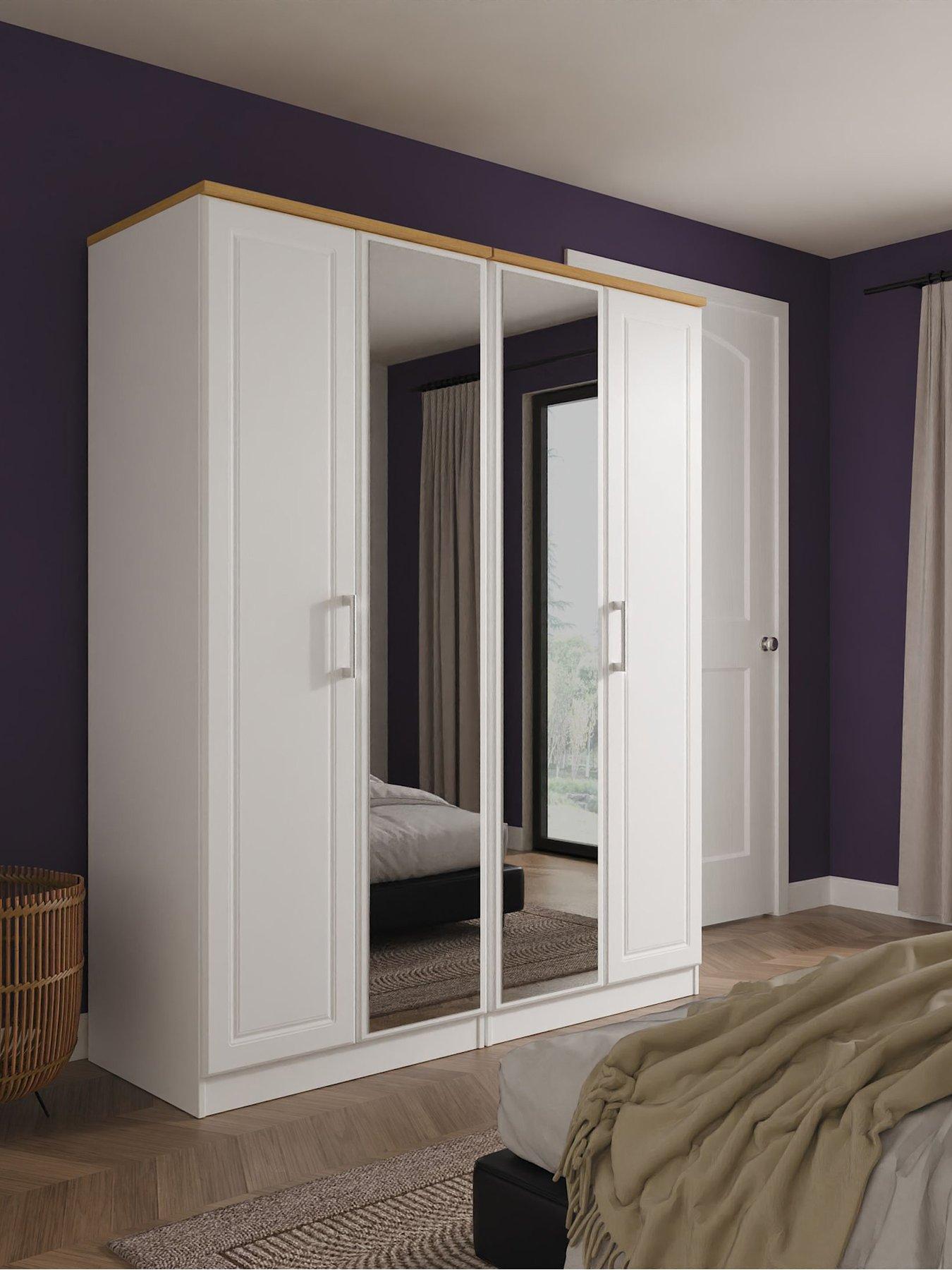 SWIFT Regent 4 Door Mirrored Wardrobe Ready Assembled