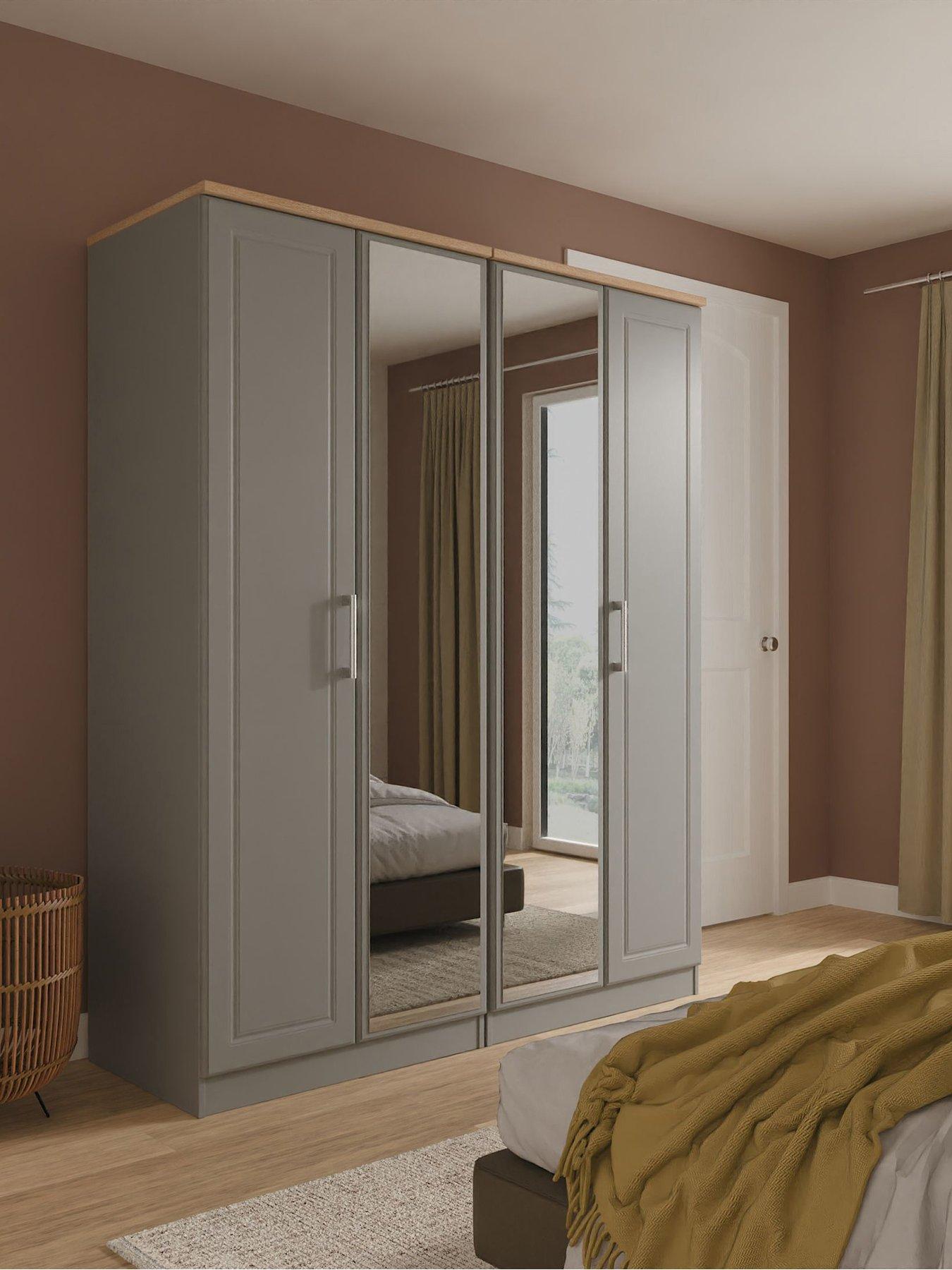 SWIFT Regent 4 Door Mirrored Wardrobe Ready Assembled
