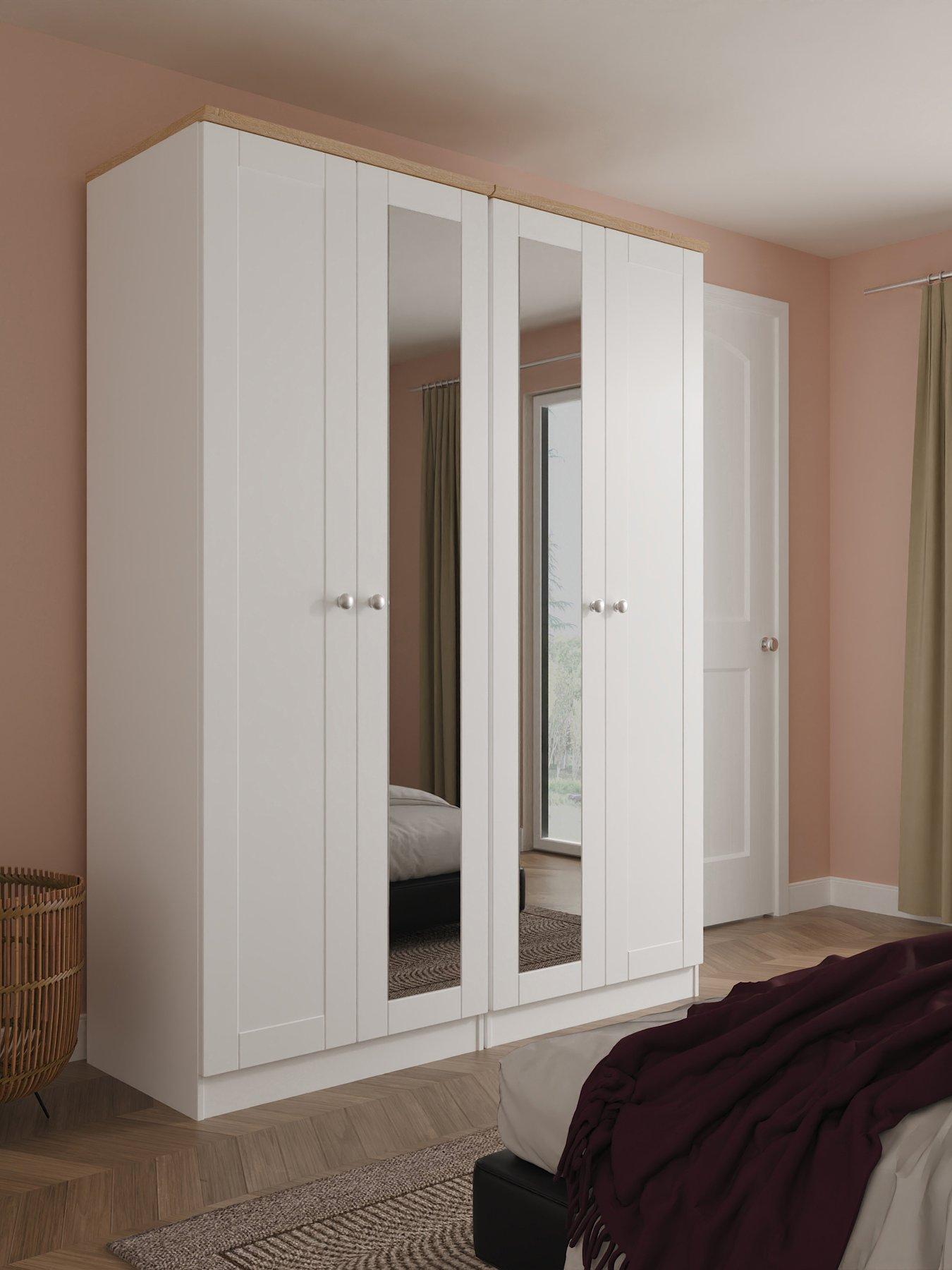 SWIFT Sydney 4 Door Mirrored Wardrobe Ready Assembled
