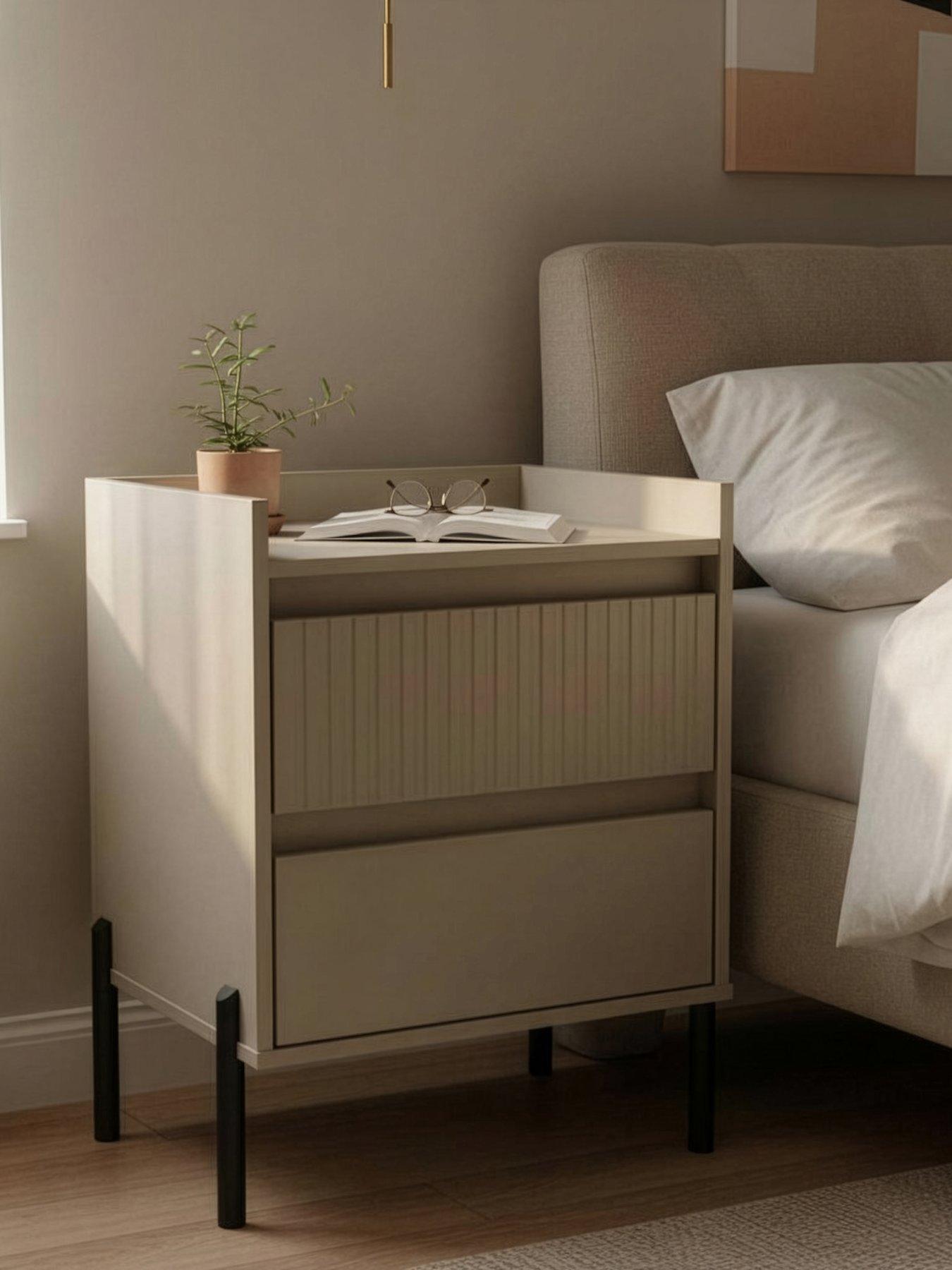 SWIFT Ciara 2 Drawer Bedside Cabinet Ready Assembled
