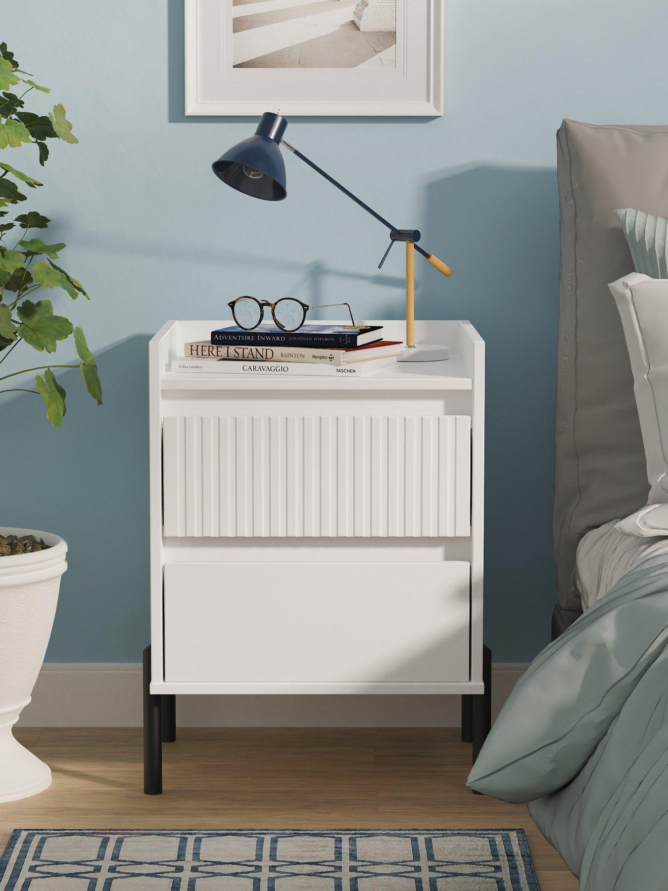 SWIFT Ciara 2 Drawer Bedside Cabinet Ready Assembled
