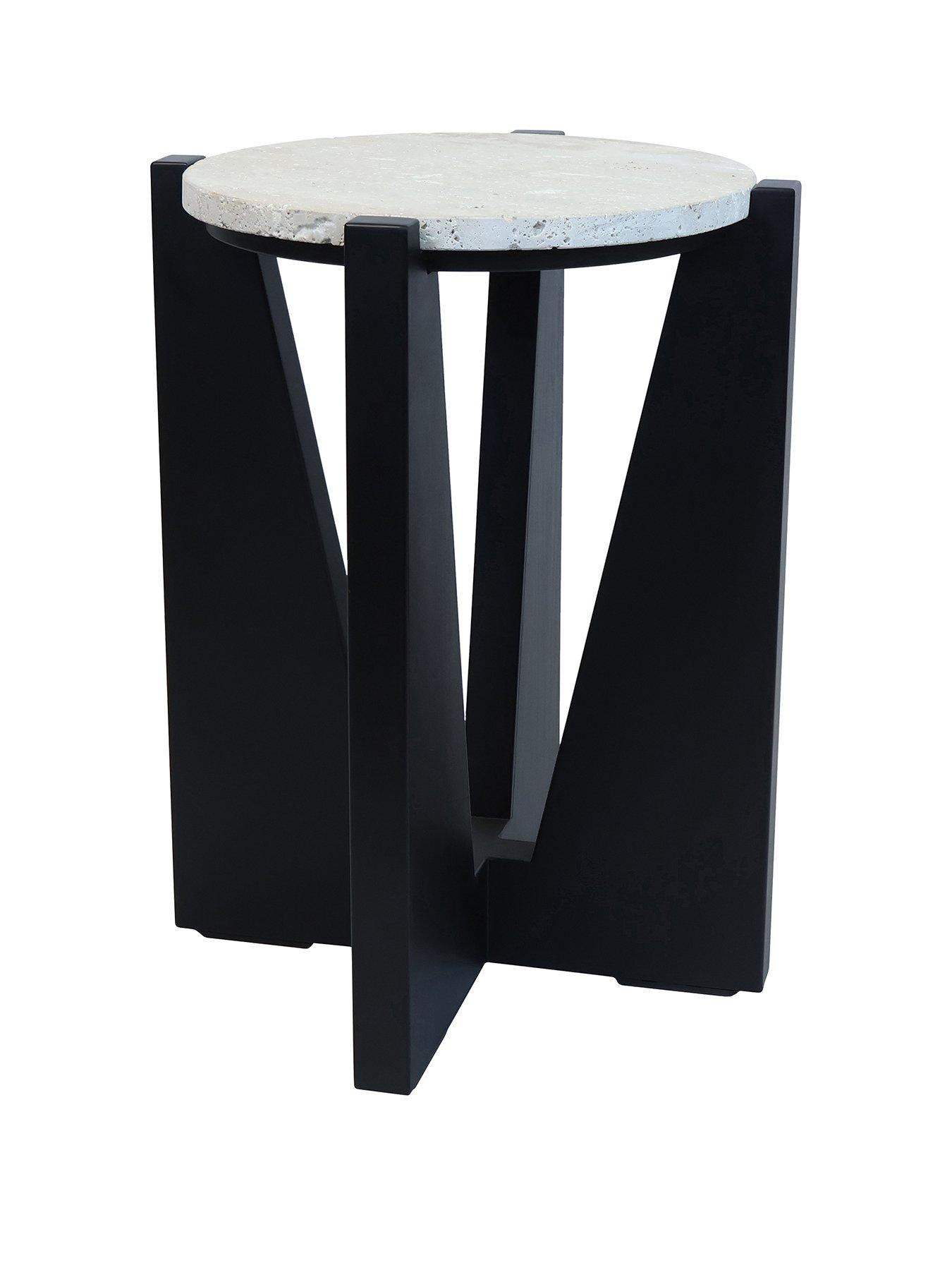Image 2 of 7 of Premier Housewares Winton Travertine Side Table