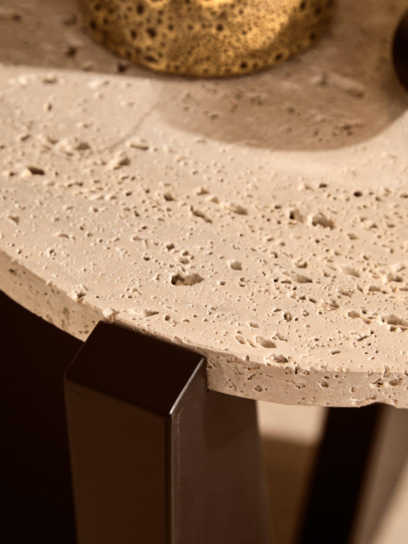 Image 5 of 7 of Premier Housewares Winton Travertine Side Table