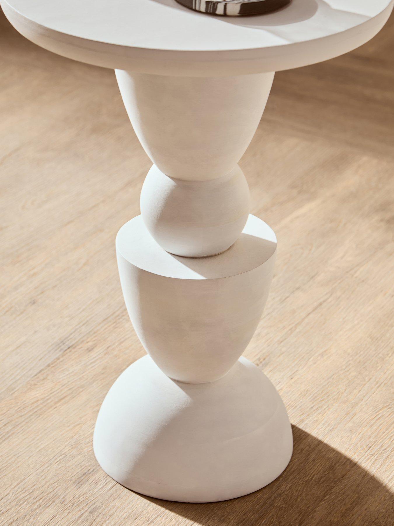 Image 4 of 7 of Premier Housewares Walsa Mango Wood Column Side Table
