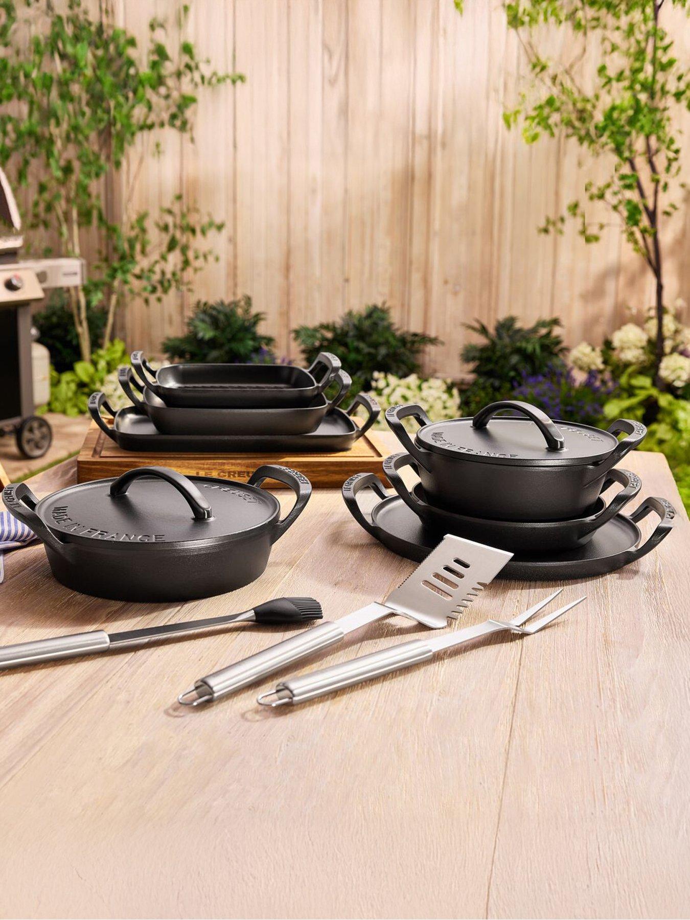 Le Creuset Cast Iron Bbq Square Grill Basket 30cm Satin Black