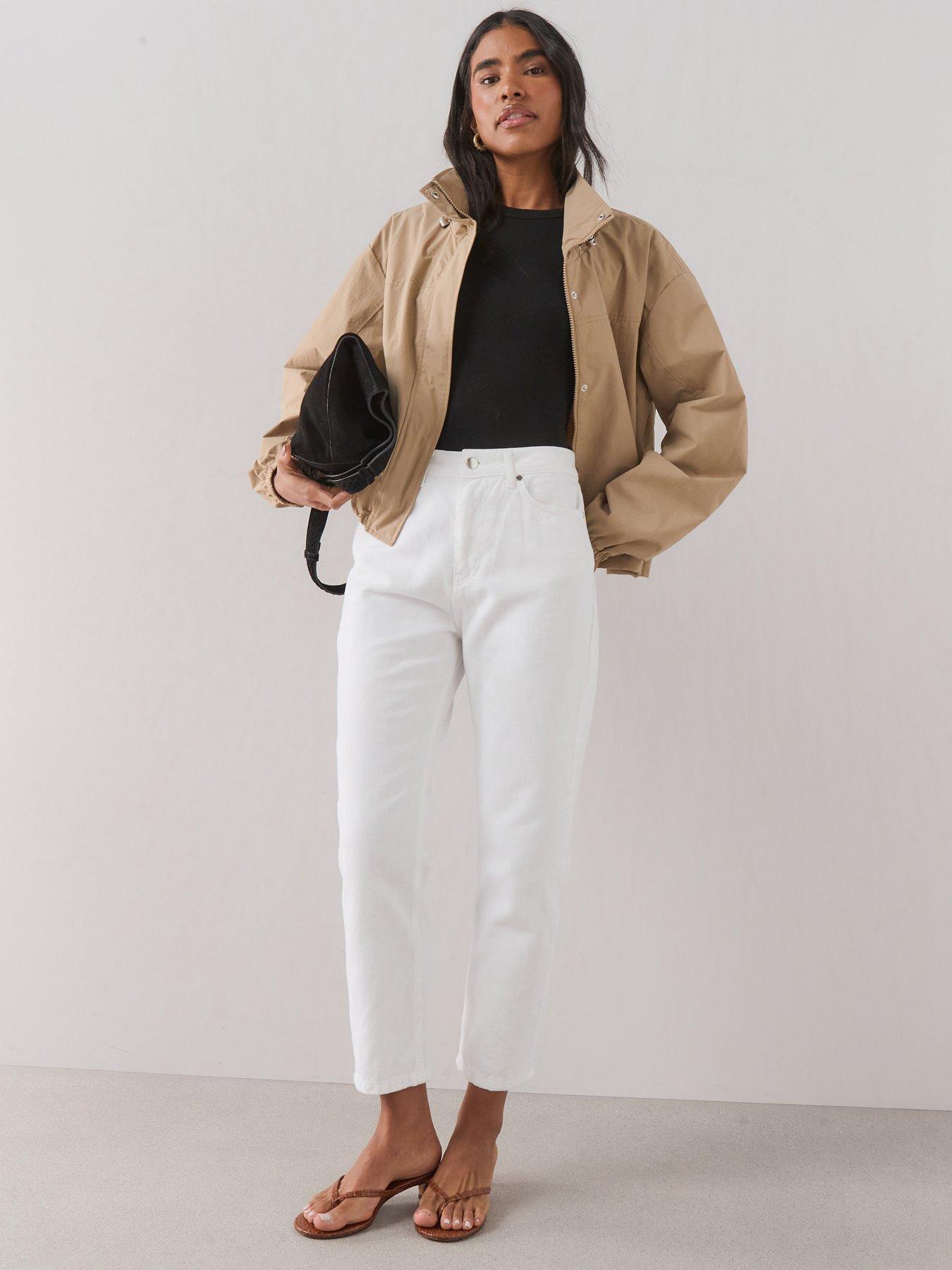 The Very Collection High Waist Mom Jeans - White