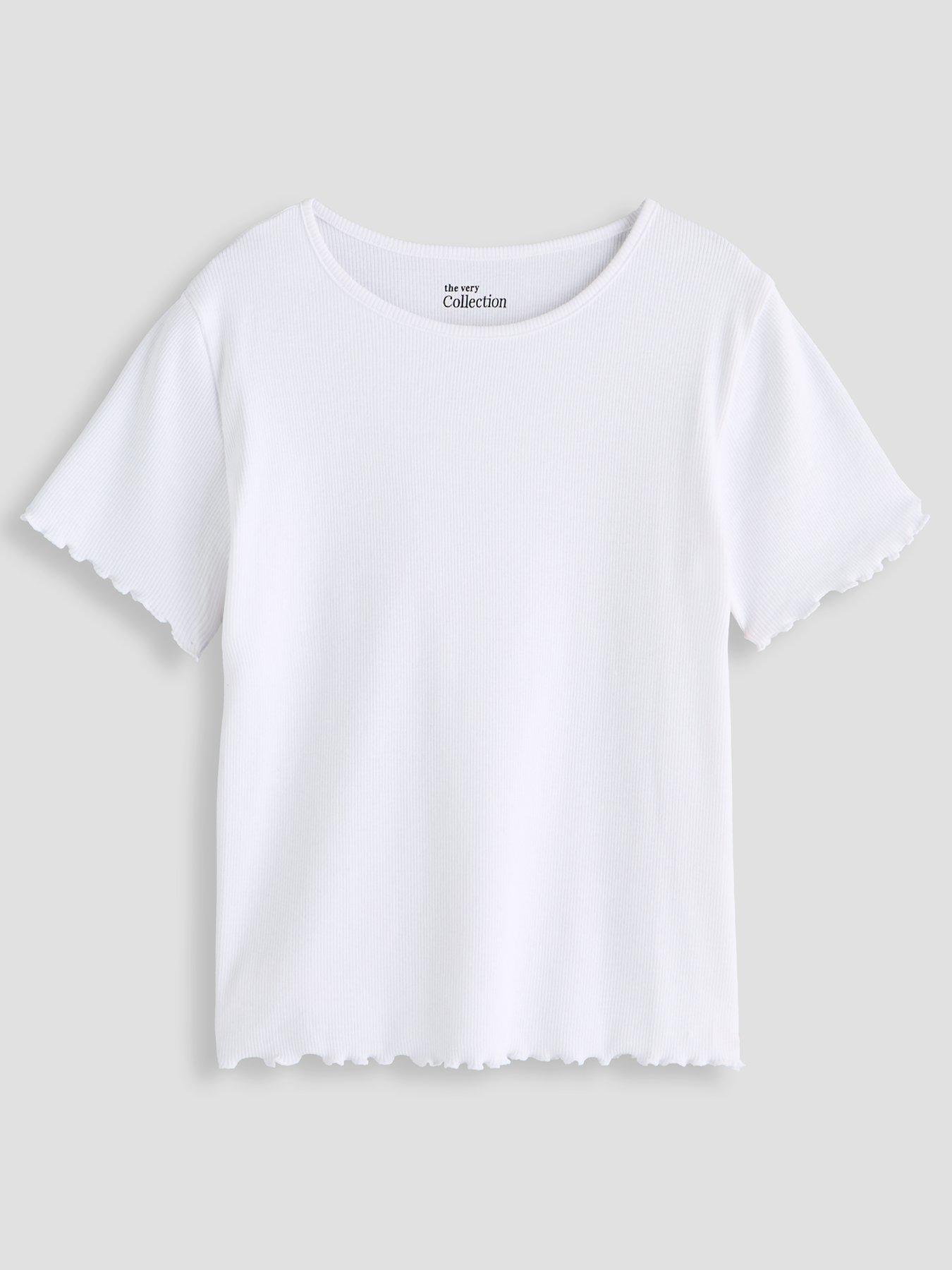 Image 2 of 5 of The Very Collection Girls Basic 2 Pack Rib Short Sleeve Tops (3 - 16 years)