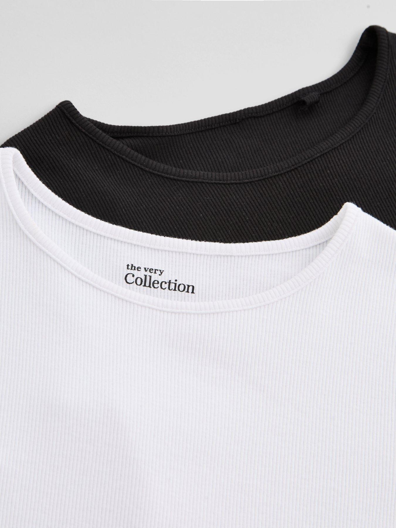 Image 4 of 5 of The Very Collection Girls Basic 2 Pack Rib Short Sleeve Tops (3 - 16 years)