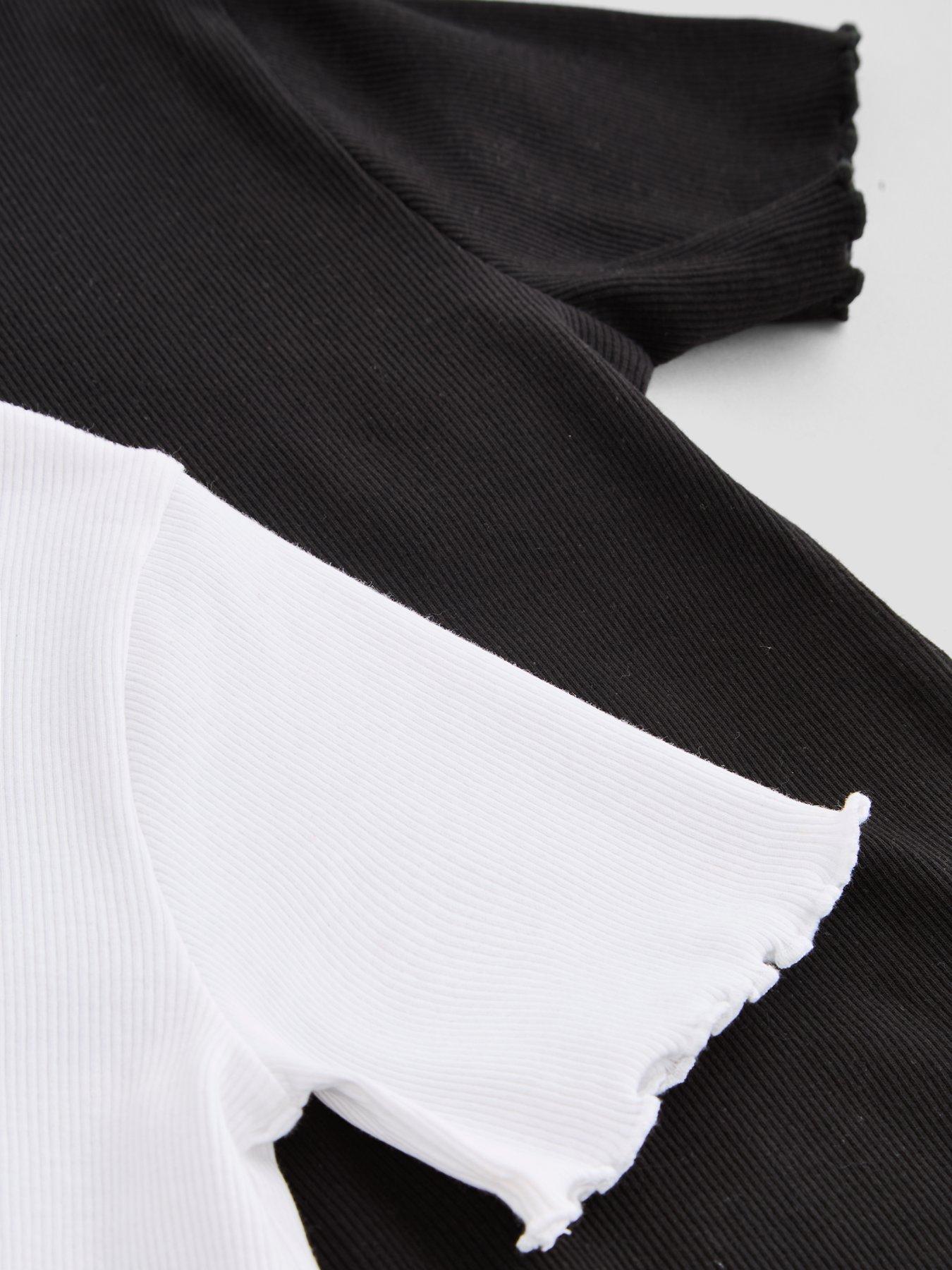 Image 5 of 5 of The Very Collection Girls Basic 2 Pack Rib Short Sleeve Tops (3 - 16 years)