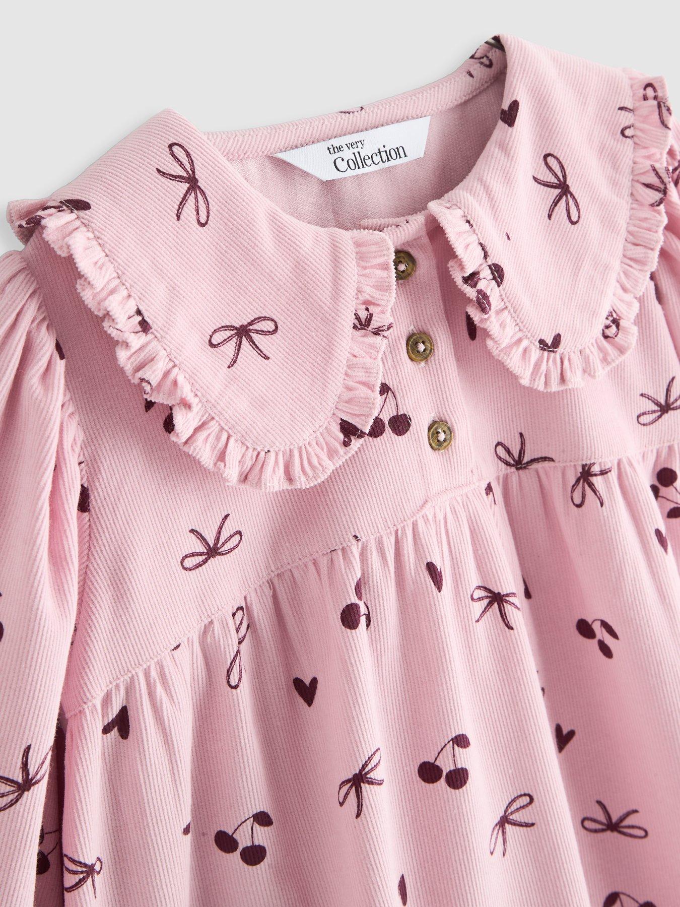Image 3 of 5 of The Very Collection Girl Printed Cord Dress - Pink