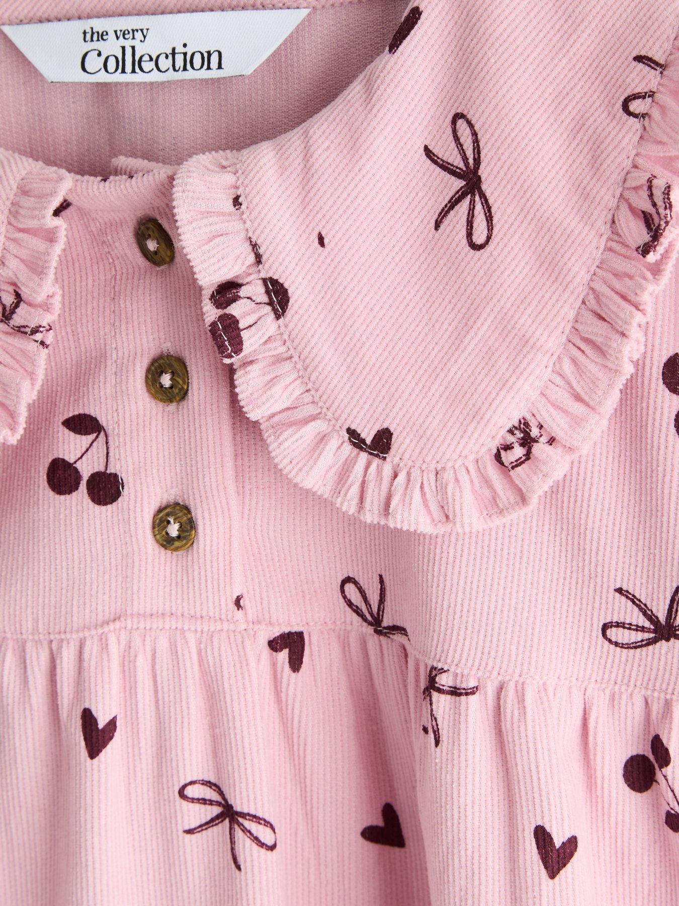 Image 5 of 5 of The Very Collection Girl Printed Cord Dress - Pink