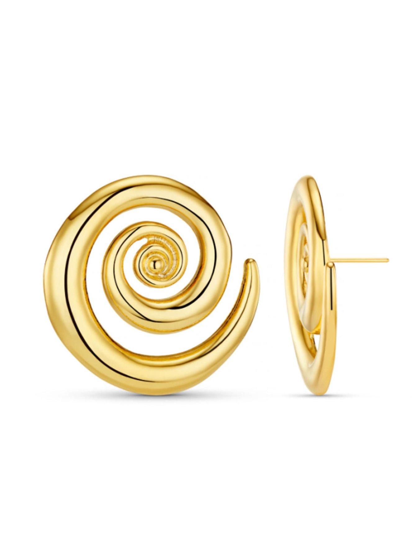 Image 2 of 3 of Orelia Statement Spiral Stud Earrings