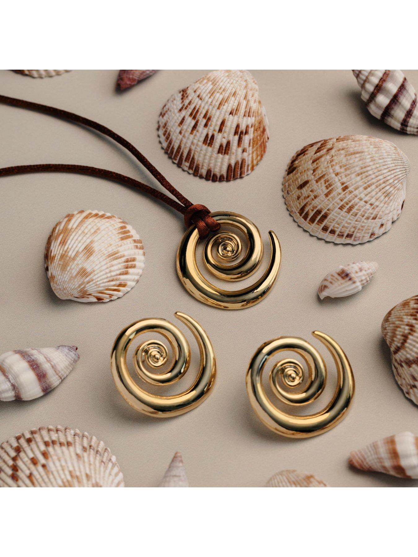 Image 3 of 3 of Orelia Statement Spiral Stud Earrings