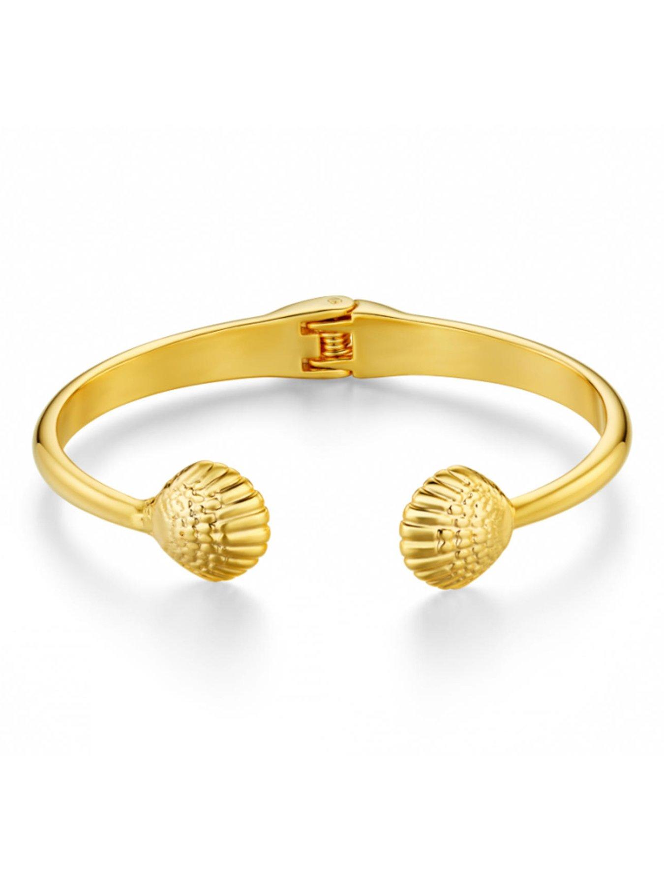 Image 2 of 2 of Orelia Metal Shell Open Hinged Bangle