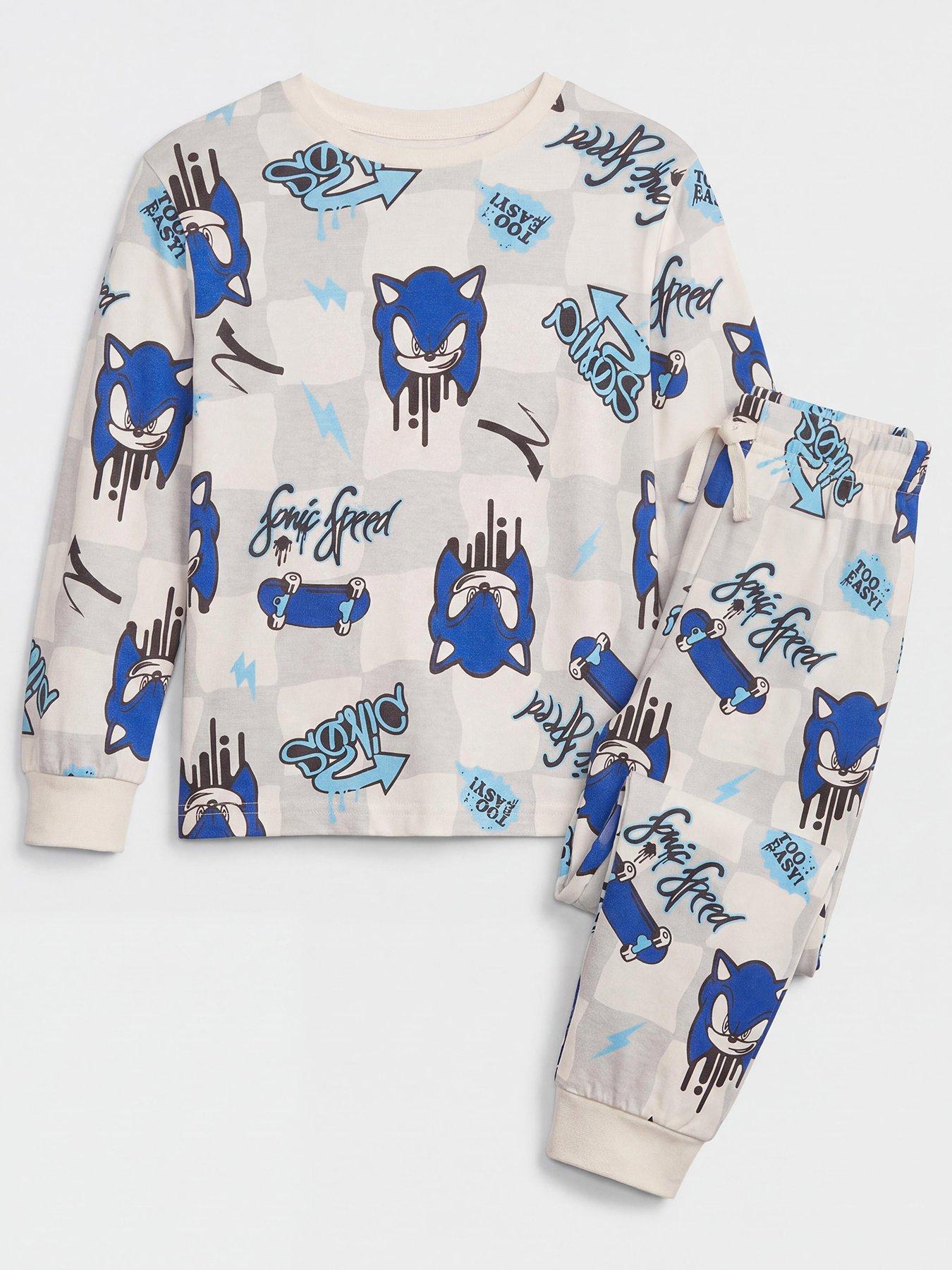 The Very Collection Sonic All Over Print Pyjamas - Blue