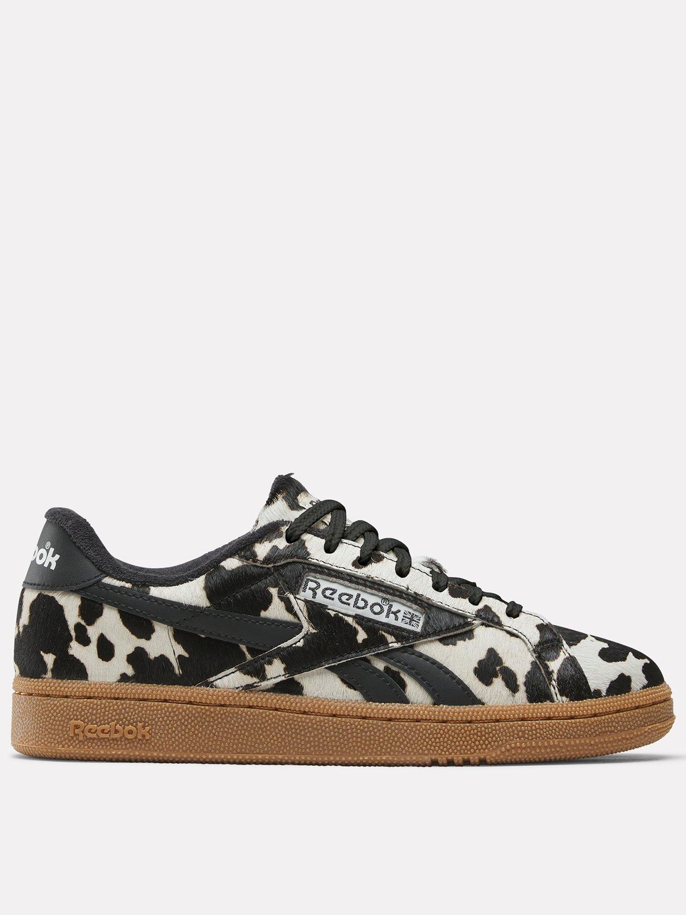 Image 1 of 5 of Reebok Womens Club C Grounds Cow Print Leather Trainers - Brown