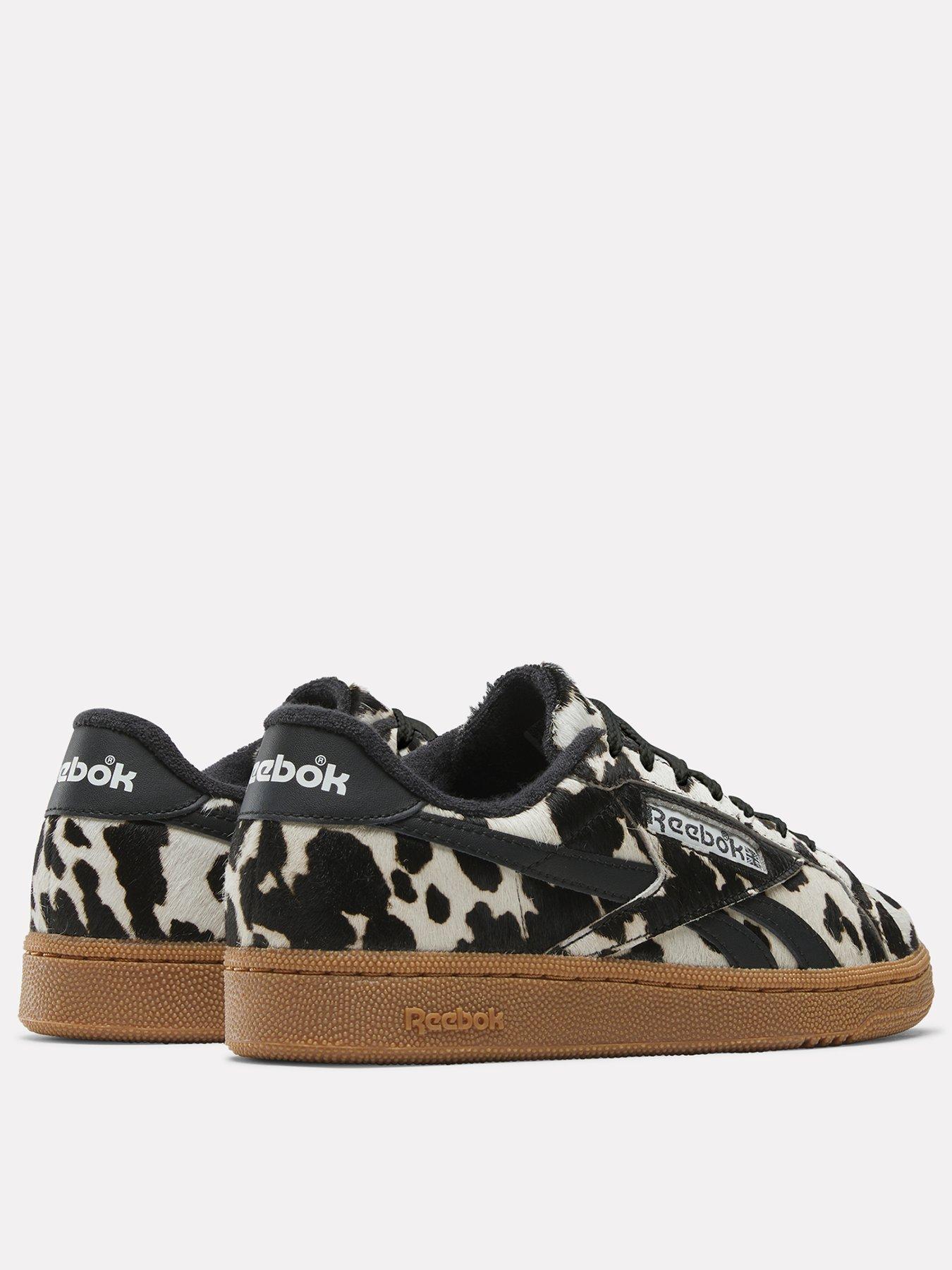 Image 3 of 5 of Reebok Womens Club C Grounds Cow Print Leather Trainers - Brown