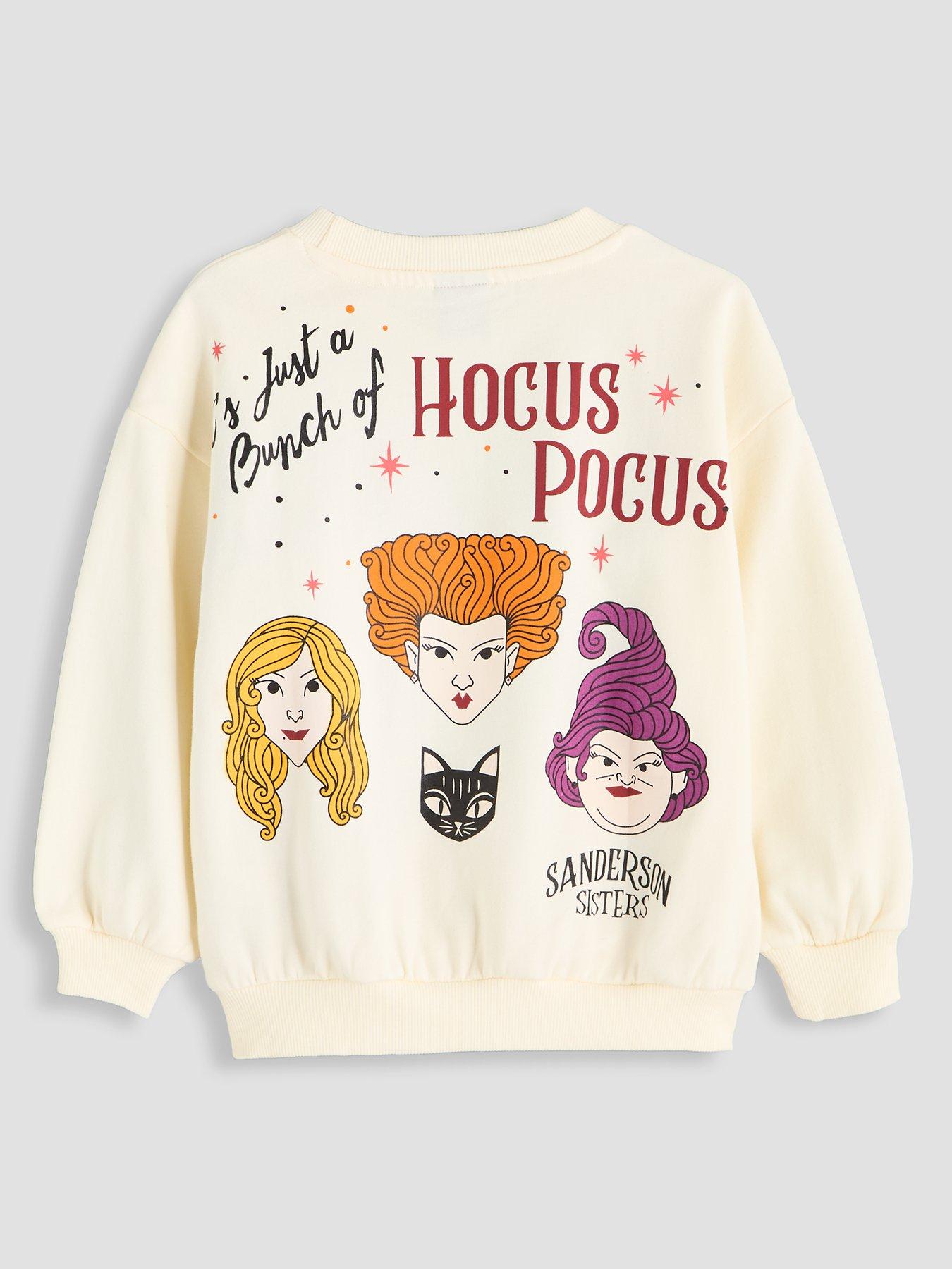 Image 1 of 4 of The Very Collection Girls Hocus Pocus Back Print Sweatshirt - Cream